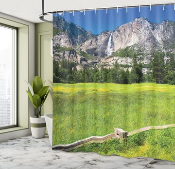 Abakuhaus Duschvorhang Moderner Digitaldruck mit 12 Haken auf Stoff Wasser Resistent Breite 175 cm, Höhe 180 cm, Natur Yosemite Falls Country