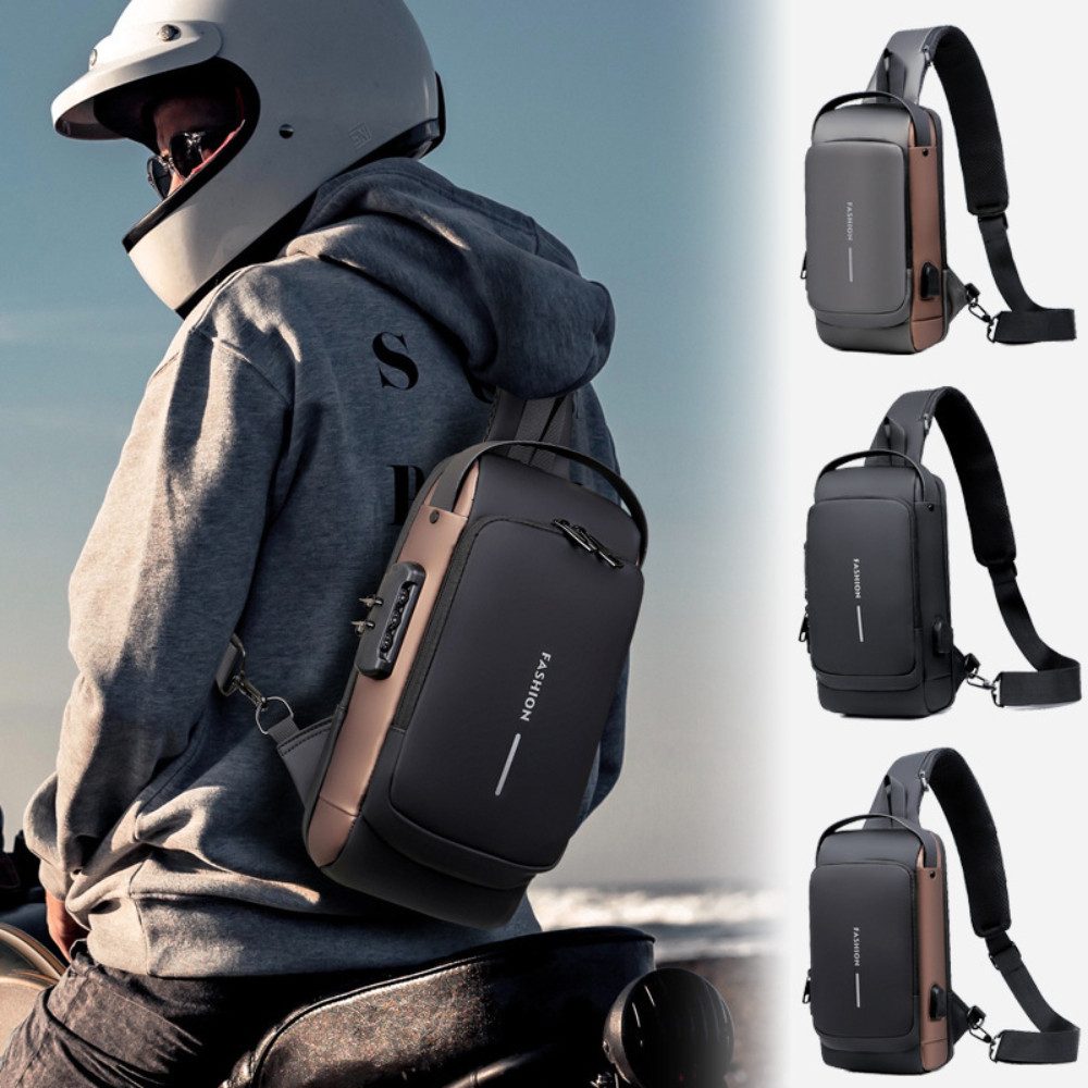 Blusmart Umhängetasche Wasserdichte Unisex-Brusttasche/Umhängetasche (Mit USB-Ladeanschluss und Diebstahlsicherung, Multifunktionstaschen + Seitentaschen), Vielseitige Tragemöglichkeiten