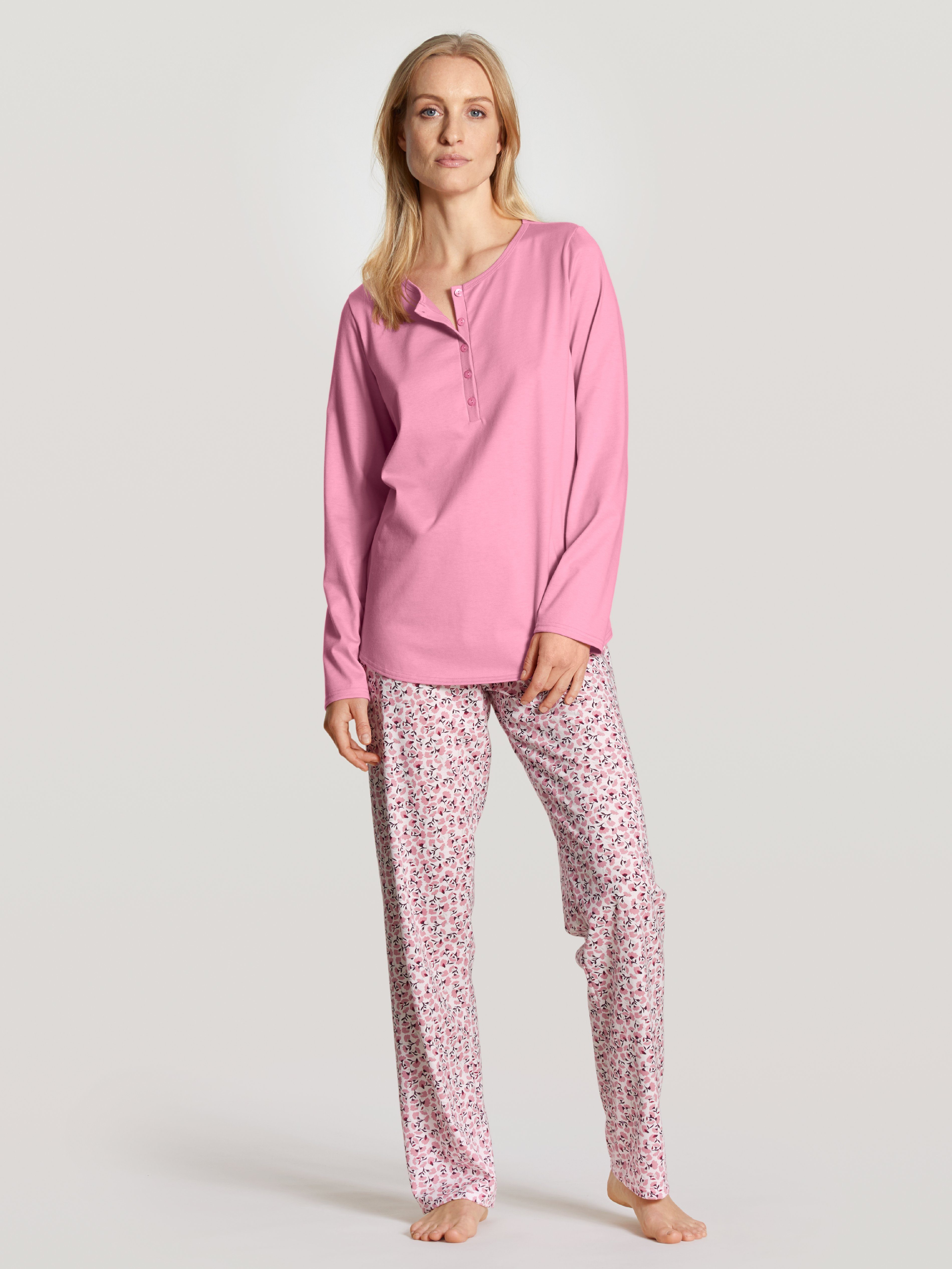 CALIDA Pyjama Calida Damen Pyjama 47256 rosa (1 Stück, 1 tlg., 1 Stück)  100% Baumwolle