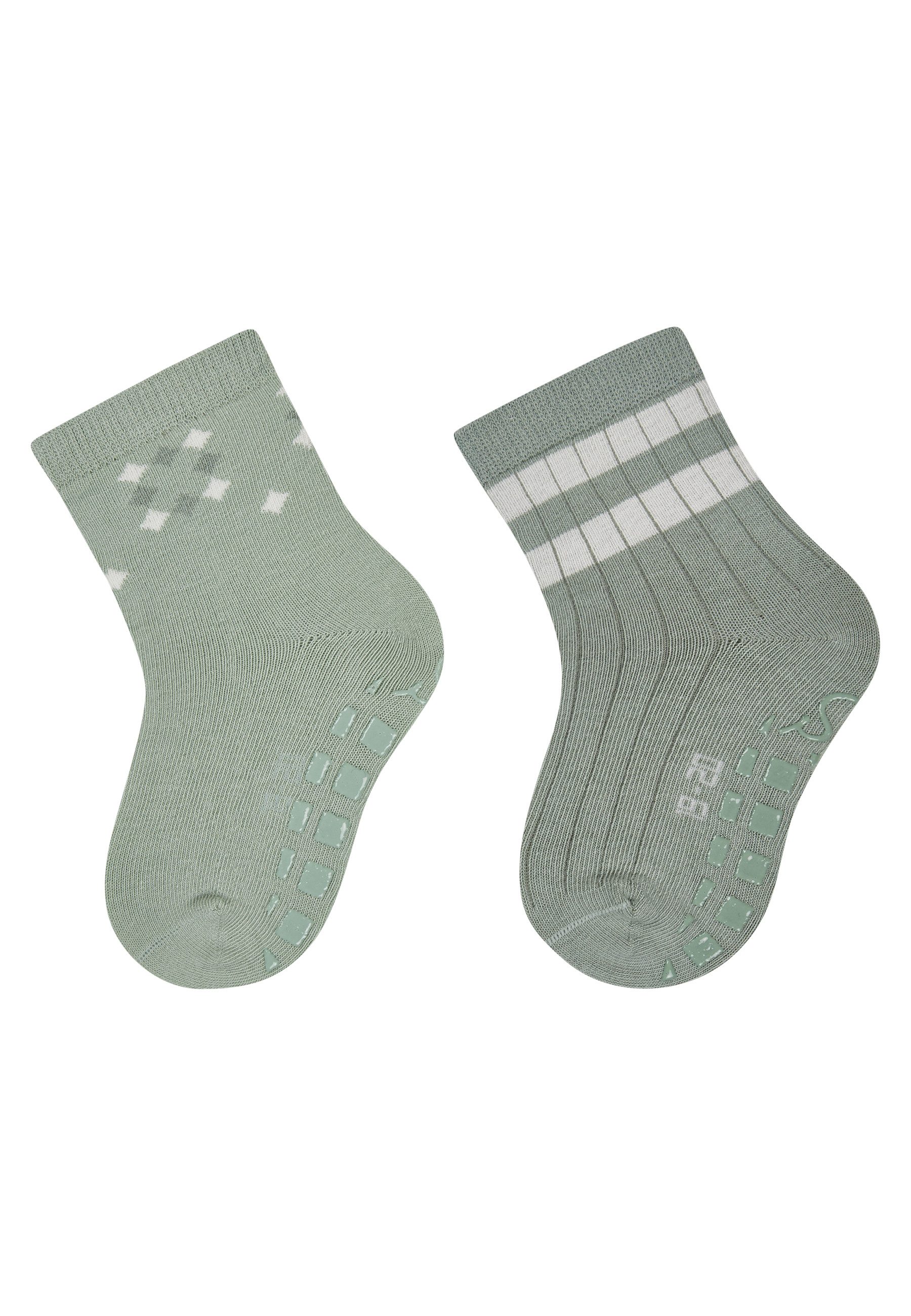 Sterntaler® ABS-Socken ABS Socken 2er-Pack Geo (2-Paar, 2er-Pack) ABS Socken 2er-Pack, Geo & Rippe, rutschfest, weich, atmungsaktiv
