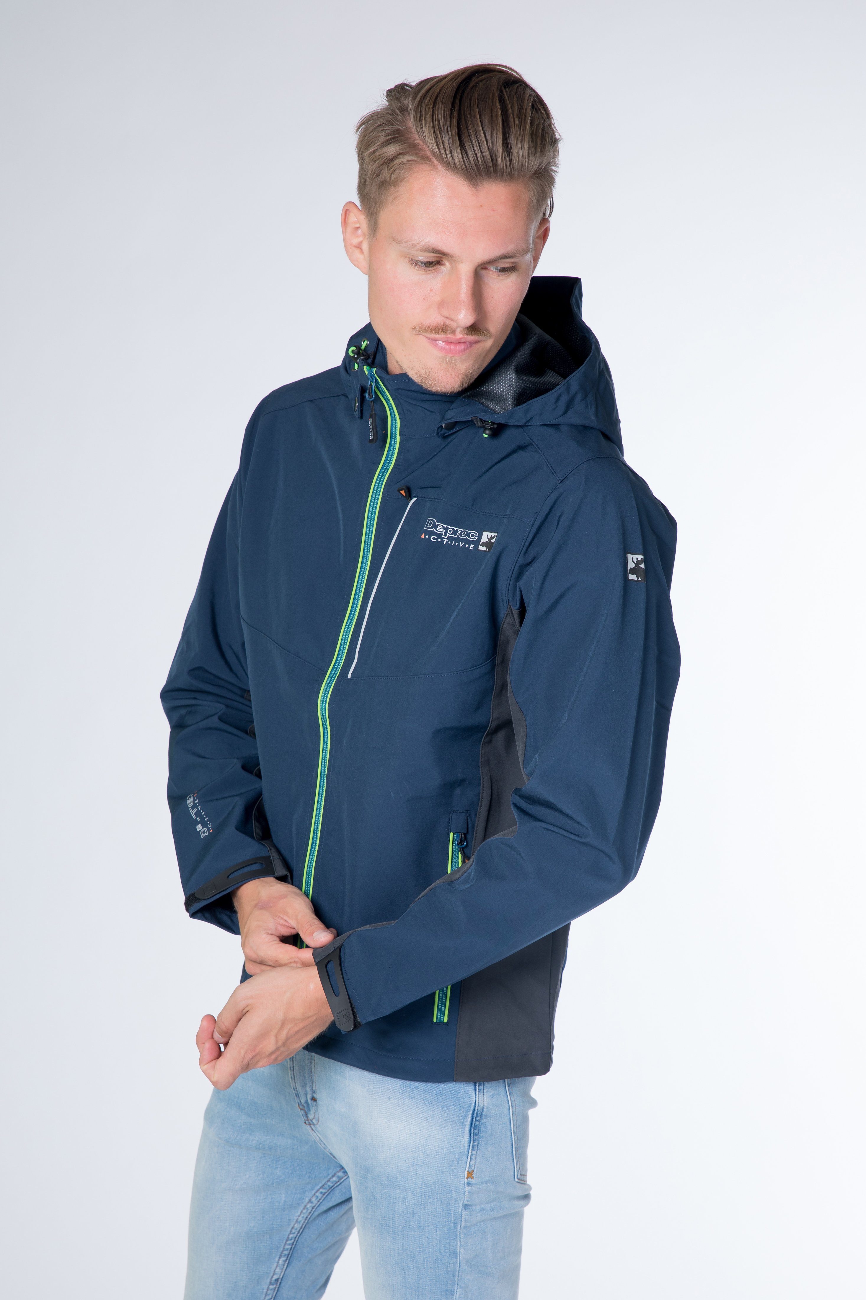 DEPROC Active Softshelljacke NUNAVUT CS NEW MEN auch in Großen Größen erhältlich, mit abnehmbarer Kapuze dark-navy