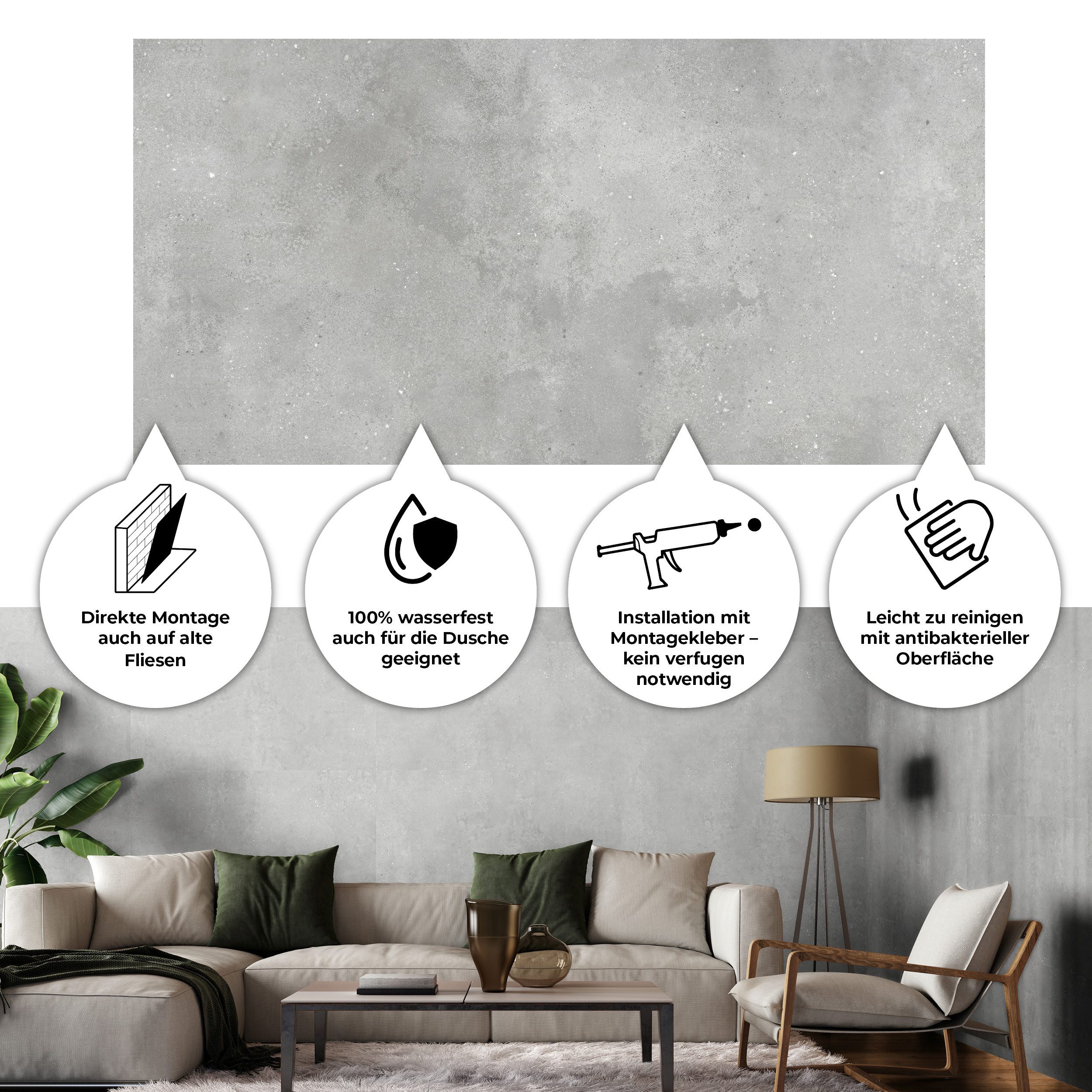 Revet Wandpaneel XL-Wandfliese Kunststoff - wasserfest, robust, alte Fliesen überkleben, BxL: 60x120 cm, 0,72 qm, (Packung mit 2,16 m², 3-tlg., Versandkostenfreie Lieferung) Wandverkleidung im Fliesendesign, wasserfest, pflegeleicht