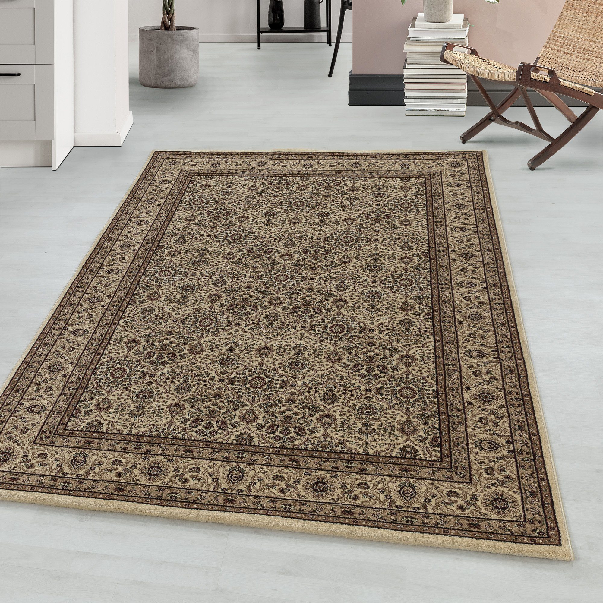 Teppium Teppich Orientalisch Design, Rechteckig, Höhe: 9 mm, Orient Teppich Wohnzimmer Orientalisch Design Kurzflor Pflegeleicht