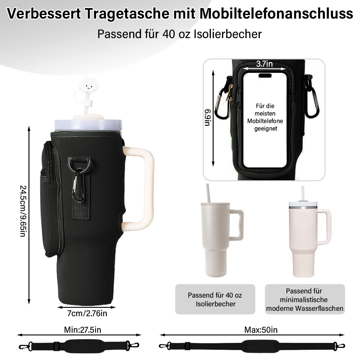 MOPUEA Flaschenhalter Fahrradtasche, Fahrradgepäckträgertasche Fahrrad Kofferraumtasche, (1-St., Großes Fassungsvermögen und praktische Aufbewahrung), Wasserabw – Bild 2 von 5