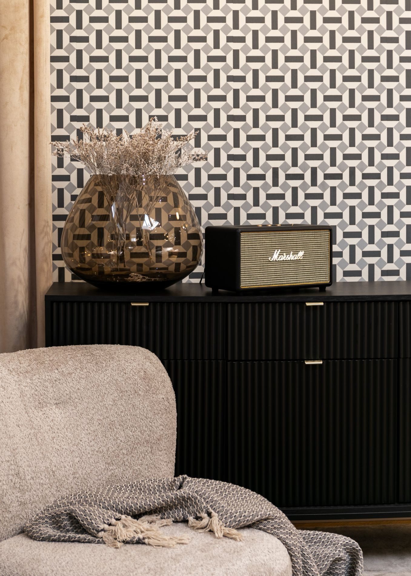 Selsey Sideboard VELLORE, 3-türig mit geriffelten günstig online kaufen