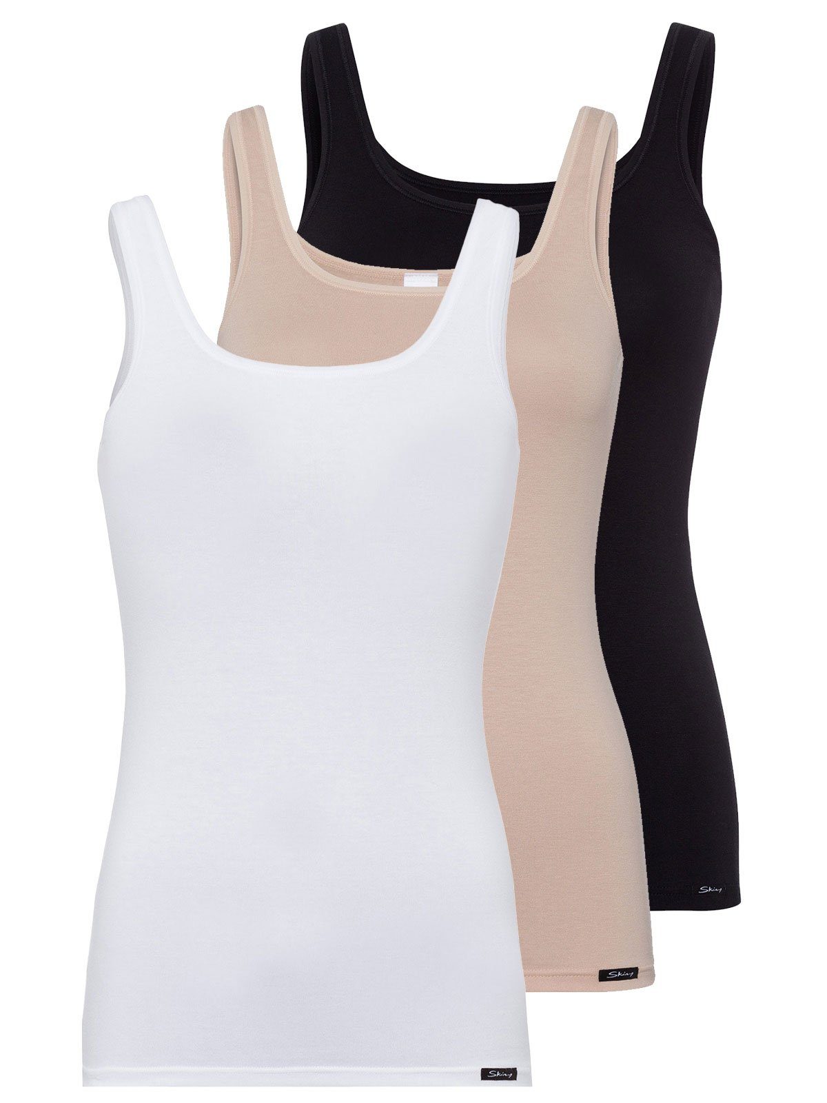 Skiny Achselhemd Damen Tank Top 3er Pack Cotton Tank Top (Packung, 3-St) na günstig online kaufen