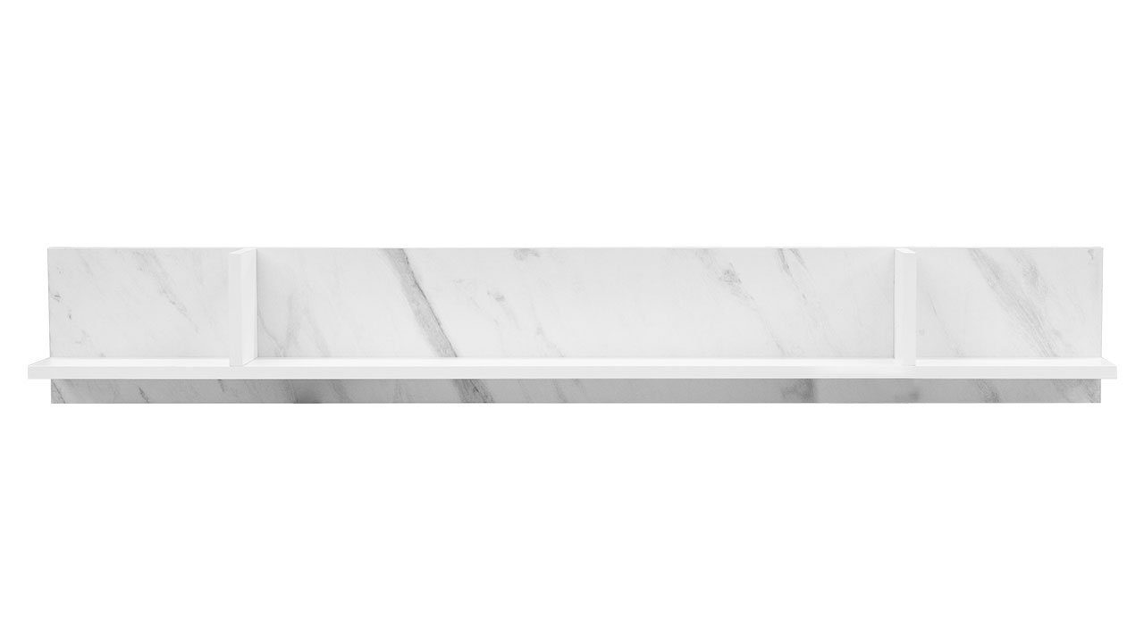 Wandregal Marmor VR02, Veroli Weiß 135x15x20 Weiß / Mirjan24 cm