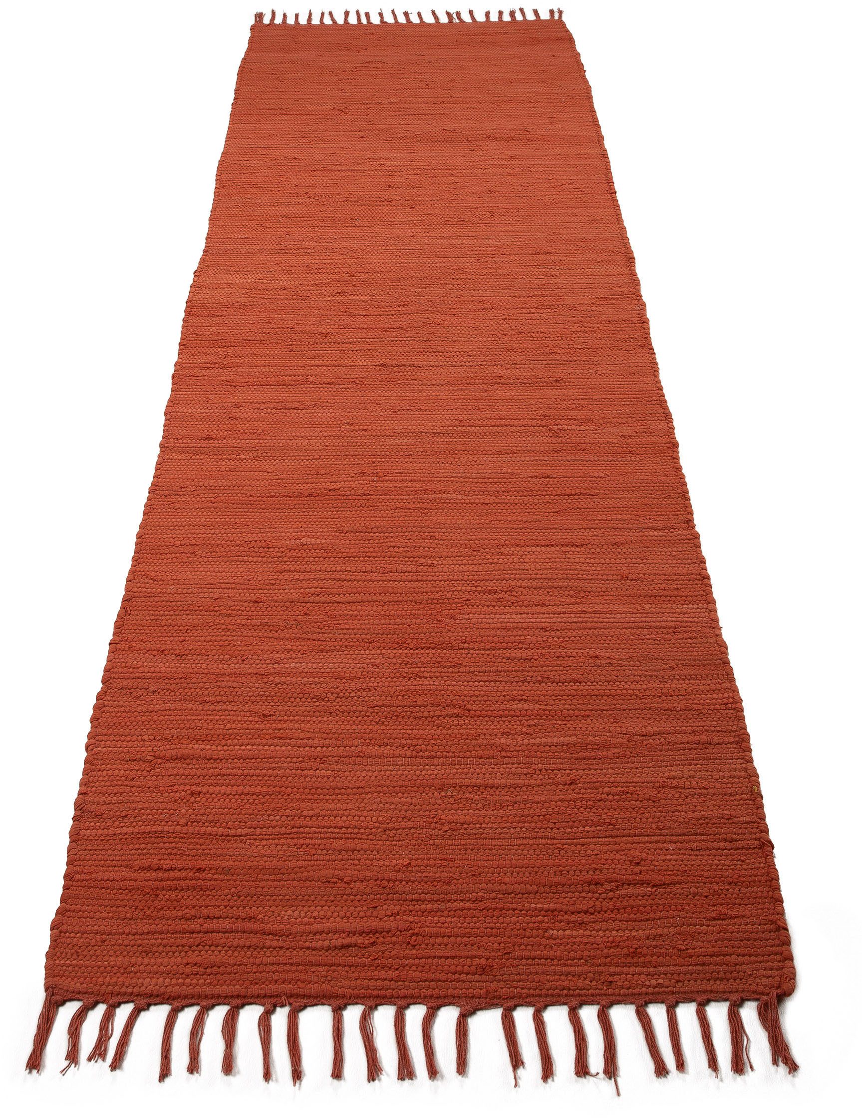 carpetfine Teppich Kelim Chindi uni, auch als Läufer, rechteckig, Höhe: 5 mm, Wendeteppich, reine Baumwolle, handgewebt, Uni-Farben, mit Fransen