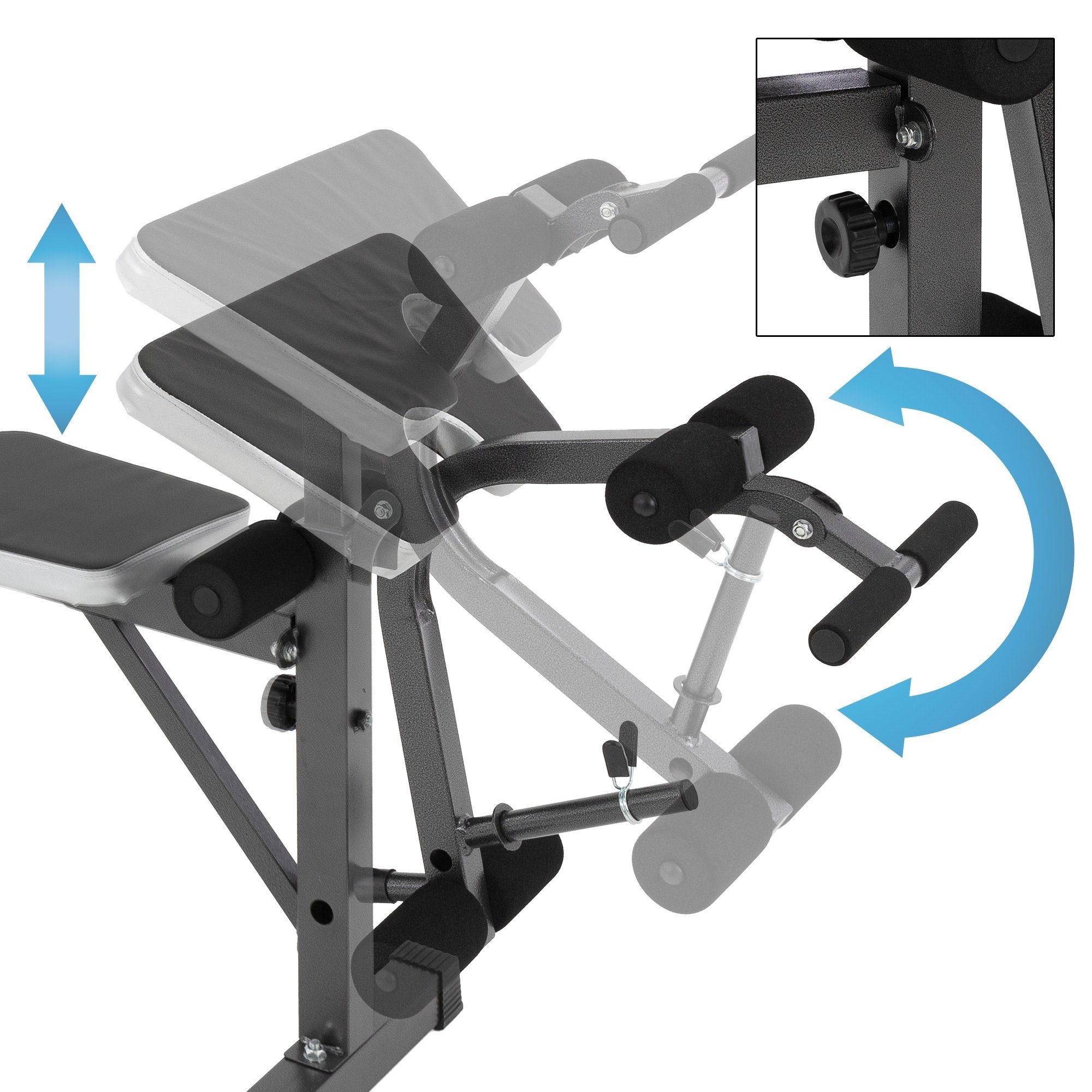 Butterfly Kraftstation Fitnessbank ECD mit Ablage 255kg Trainingsbank Multifunktional Sit-Ups Schrägbank Curlpult Beincurler Hantelbank Germany Flachbank,