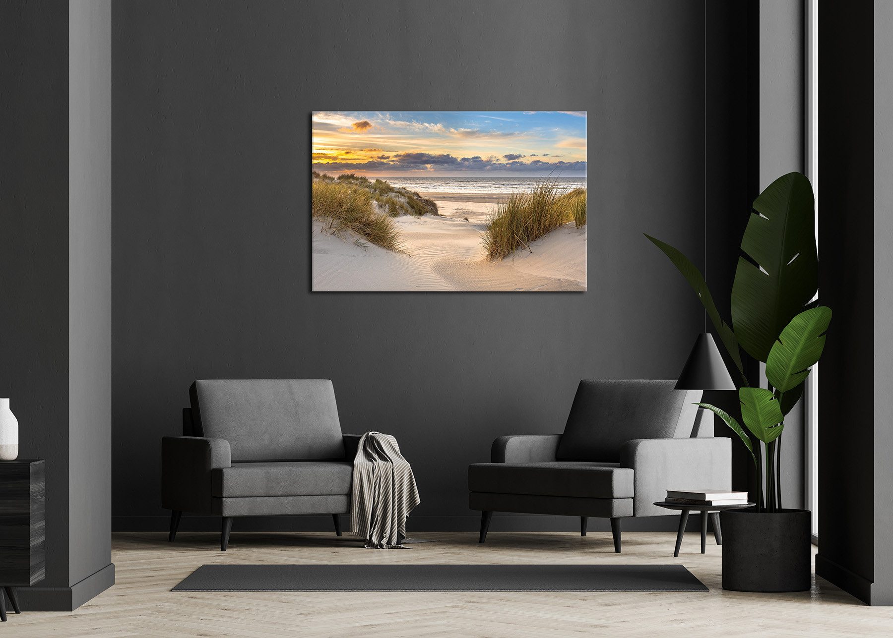 Bönninghoff Leinwandbild Wandbild STRAND 78x118 cm – Leinwandbild Keilrahmen Deko modern, Strand (1 St), auf Keilrahmen gespannt – Bild 4 von 5