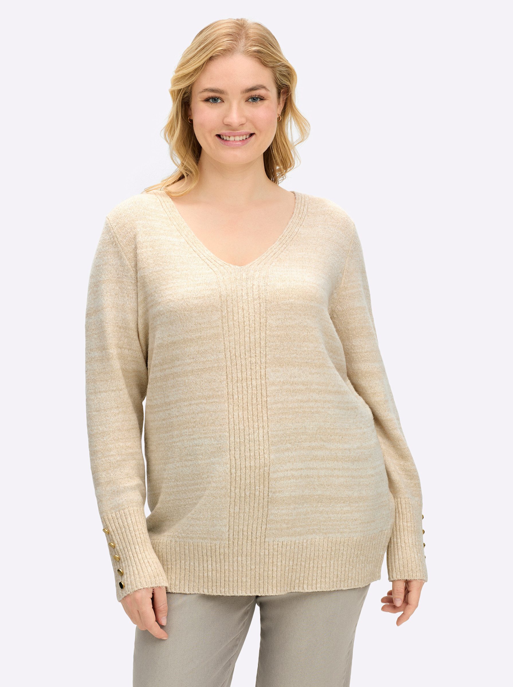 sheego by Joe Browns Strickpullover Pullover Langarm