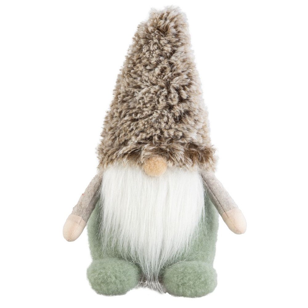 MICA Weihnachtsfigur Wichtel - grau/weiß/grün - ca. 24 x 16 cm