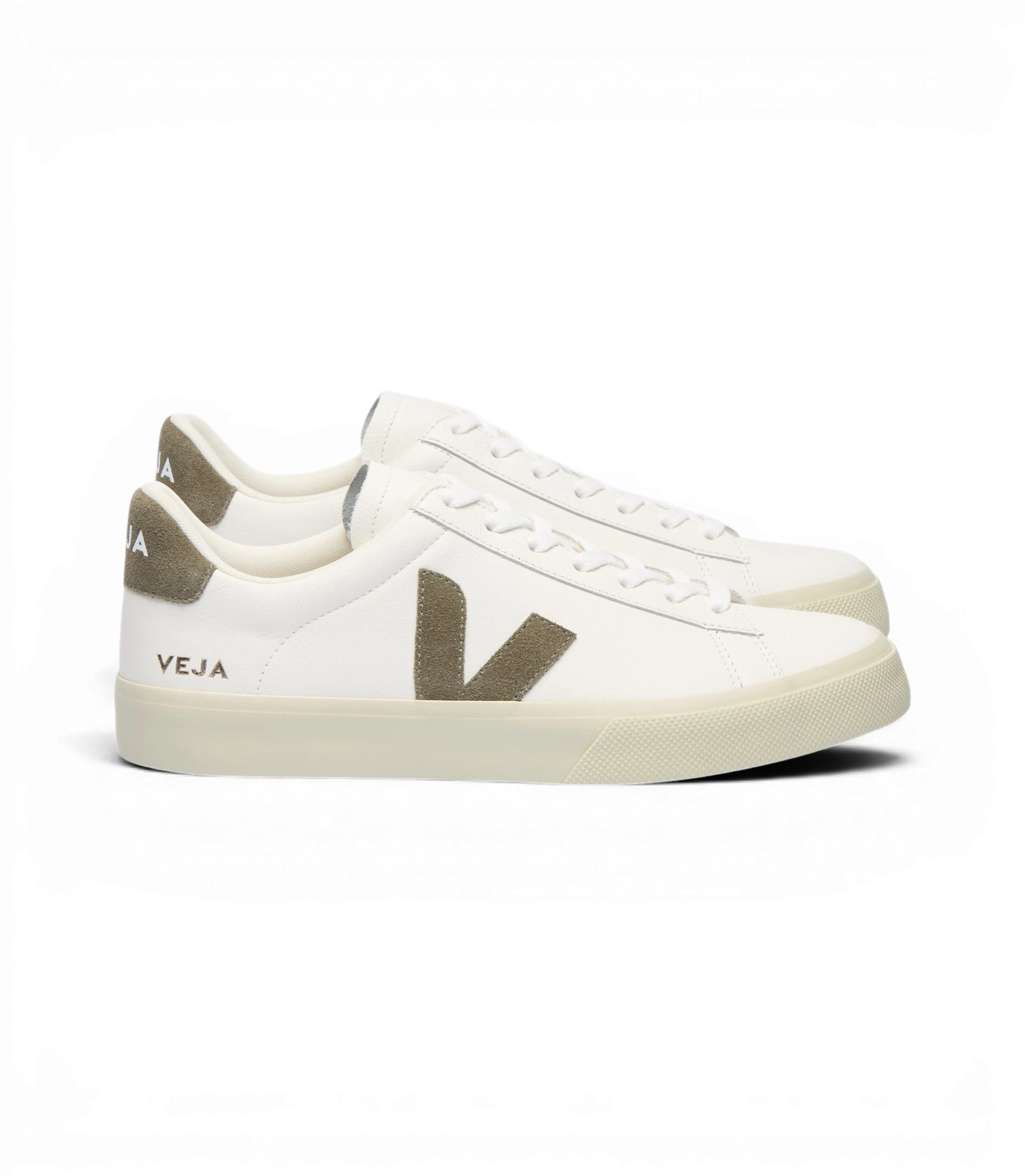 VEJA Campo (Leder) weiss/khaki Sneaker