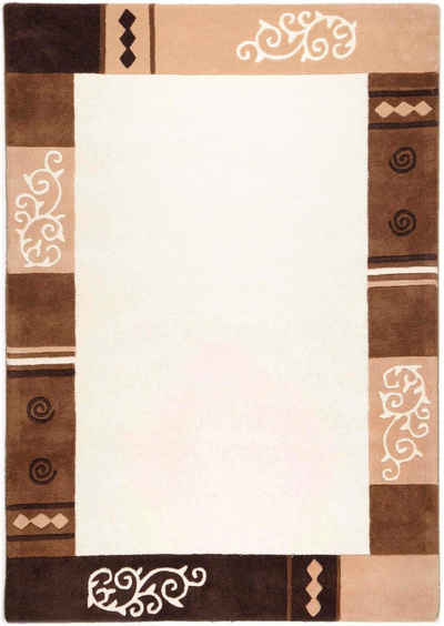 Wollteppich Ambadi, THEKO, rechteckig, Höhe: 14 mm, reine Schurwolle, handgetuftet, mit Bordüre, modern