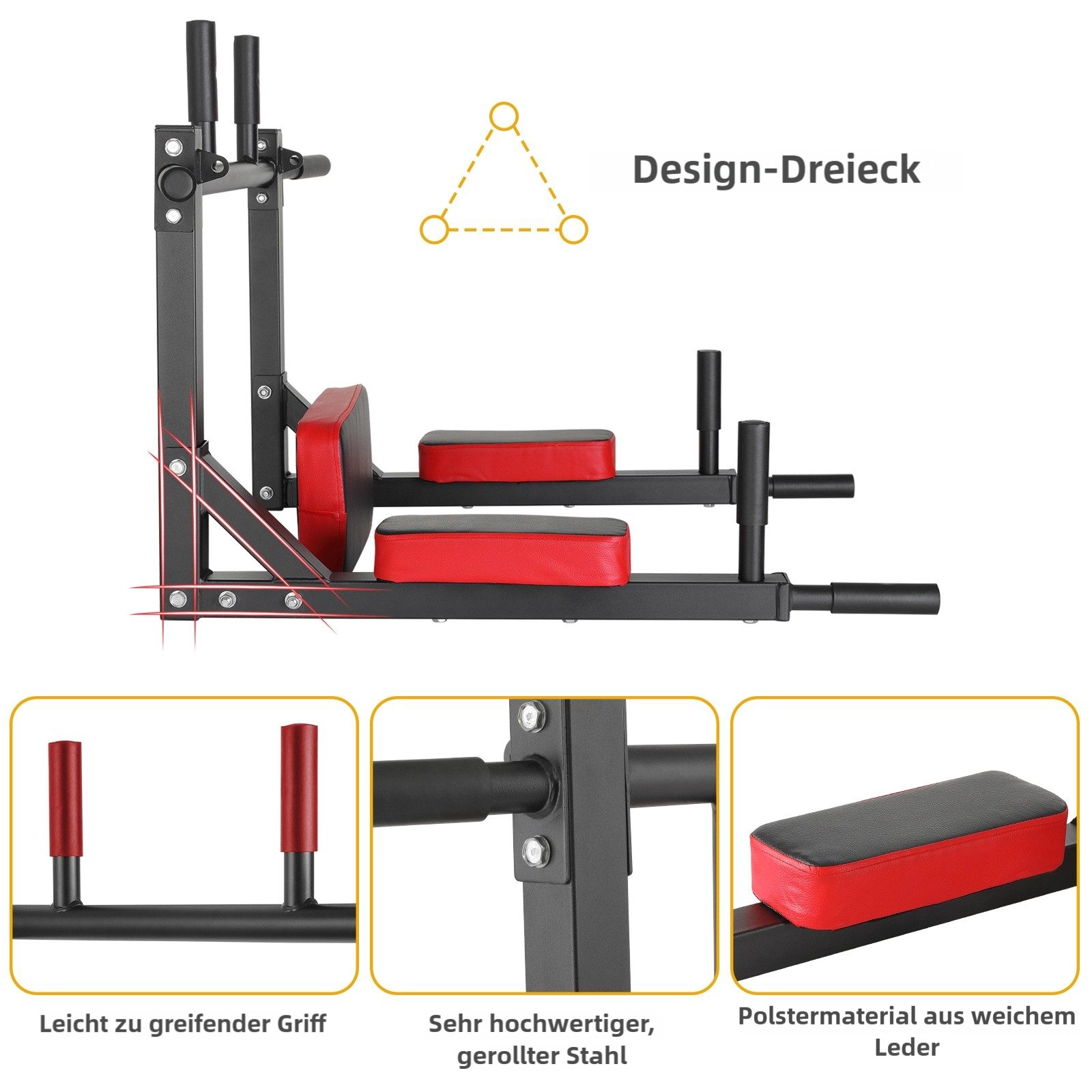 TLGREEN Klimmzugstange zur Wandmontage, Multifunktionale Pull-Up-Bar (Trainingsstange Dip-Station für das Training zu Hause), Power Tower Trainingsgewicht bis zu 200kg