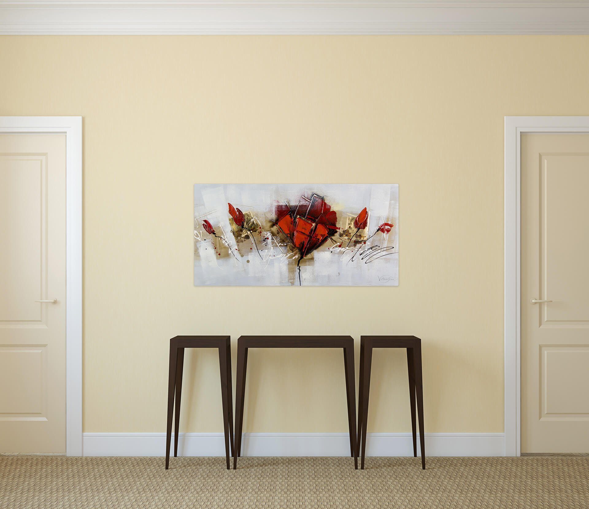 KUNSTLOFT Gemälde Repertoire der Künste 100x50 cm, Leinwandbild 100% HANDGEMALT Wandbild Wohnzimmer