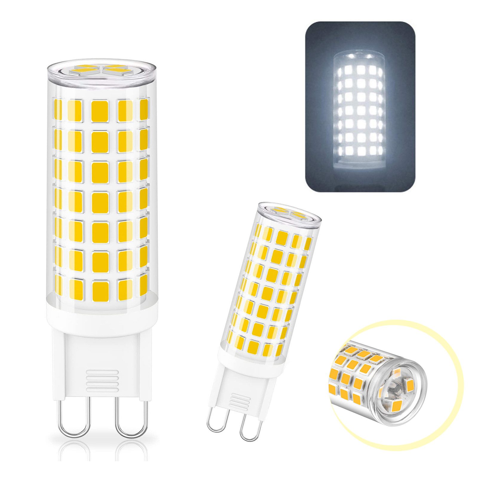 MUPOO LED-Leuchtmittel G9-LED-Glühbirne,Stiftsockel,6W,600LM, 2 St. günstig online kaufen