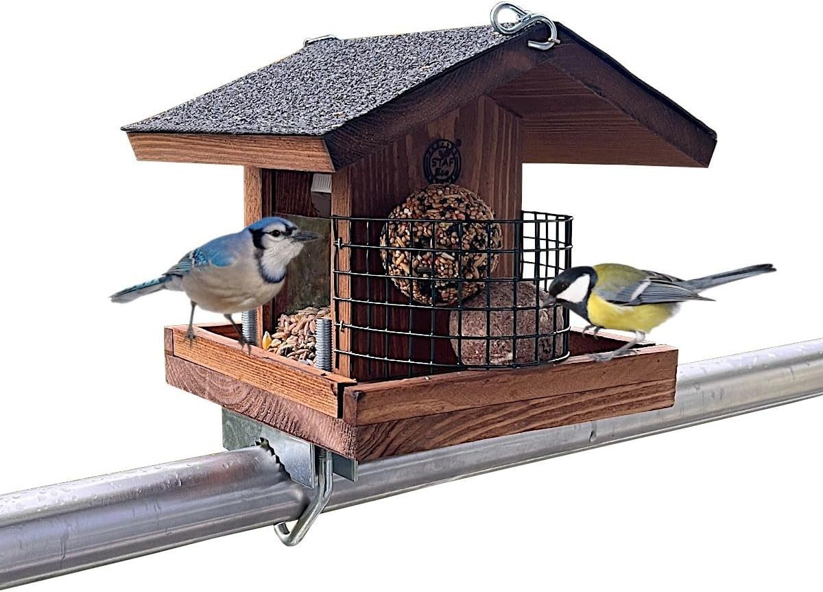 Stafeco Vogelhaus Naturholz Vogelfutterhaus Balkon Garten Handarbeit Wetter günstig online kaufen