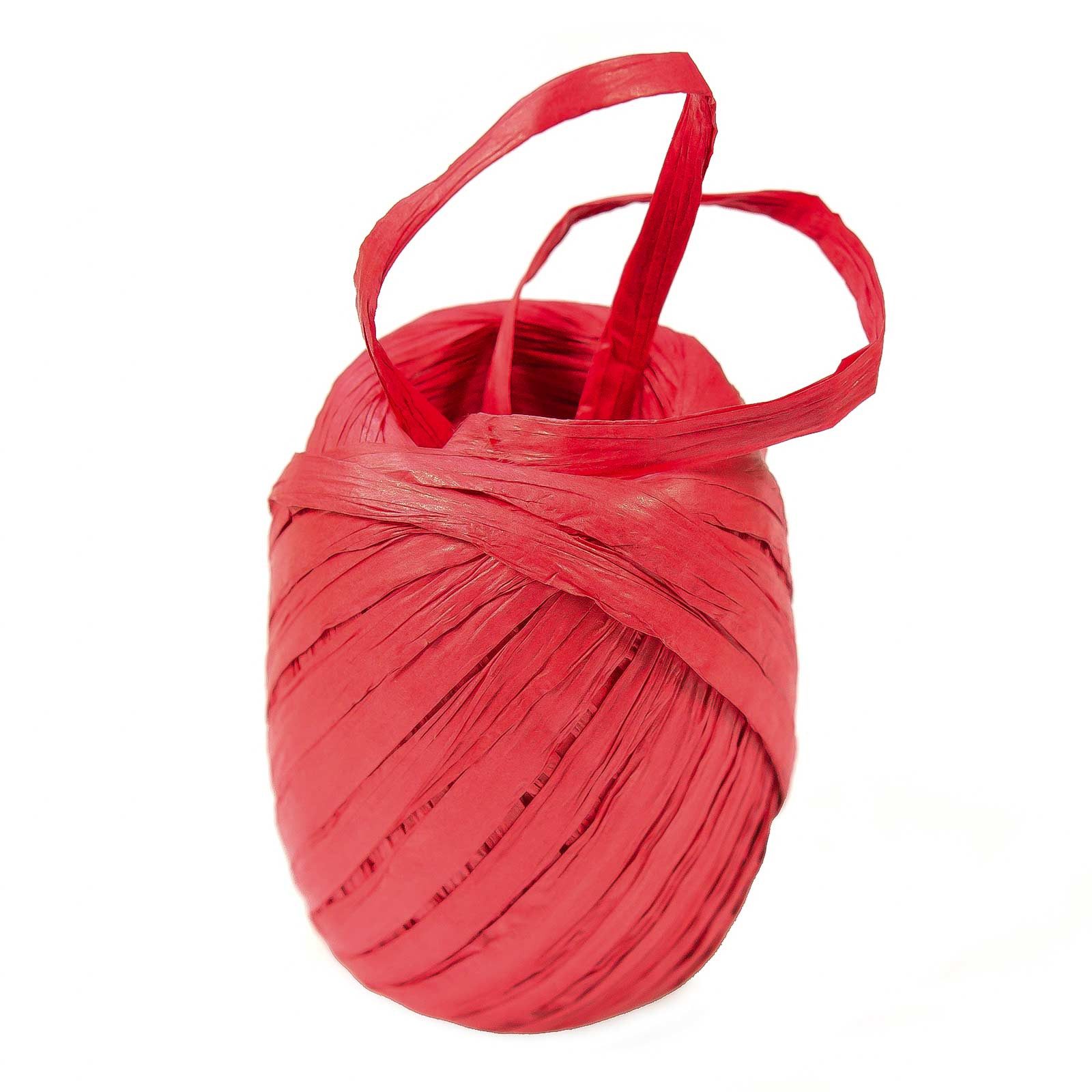 maDDma Bastelband 30m Raffia Papierschnur Geschenkband Bastelschnur Deko Papier, rot