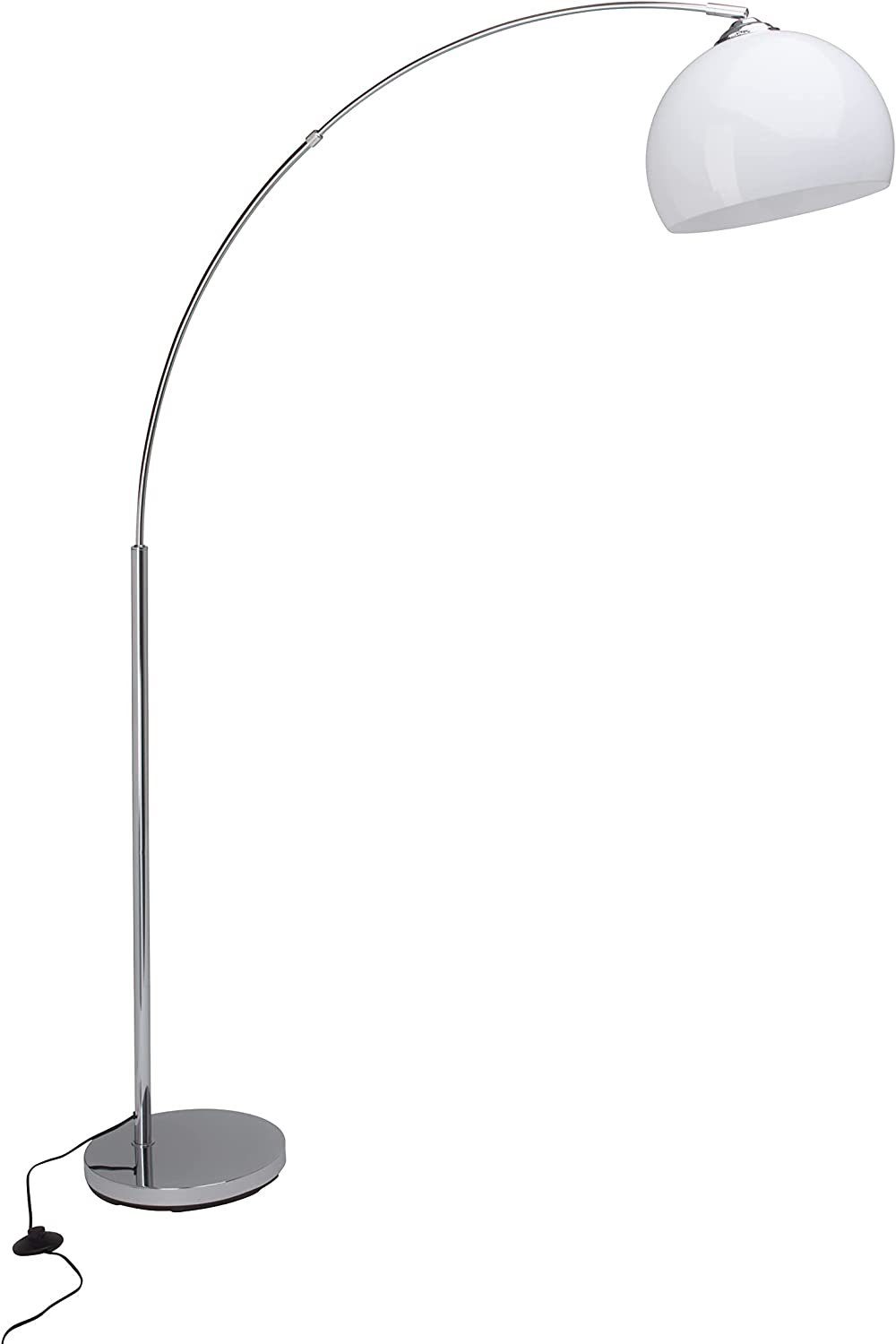 Brilliant Stehlampe Vessa, Vessa ZWEITE Lampe 1,7m WAHL Bogenstandleuchte chrom/weiß