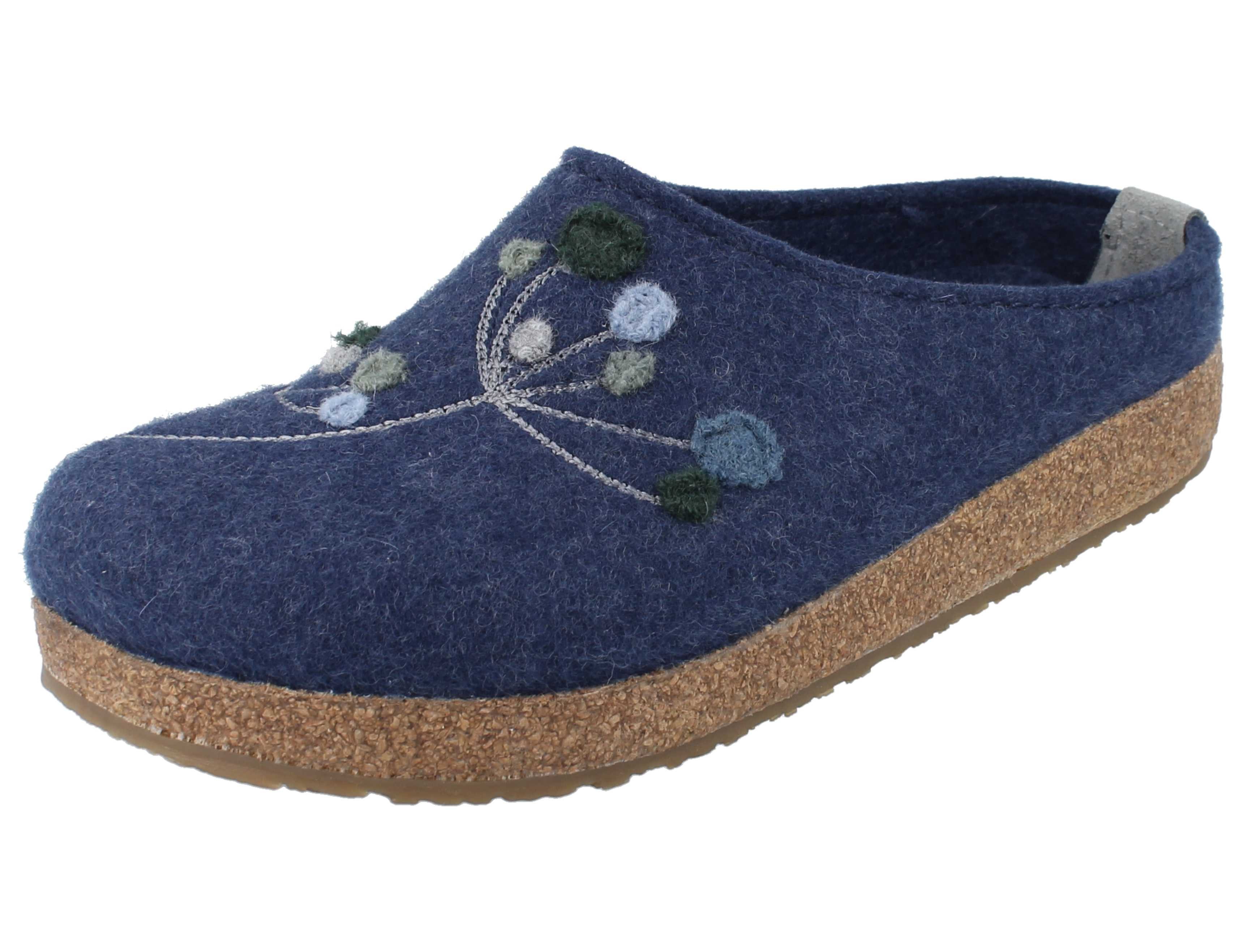 Haflinger HAFLINGER Grizzly Amaya Damen Filzclogs blau Wollfilz - Größe: 40 Clog Atmungsaktiv