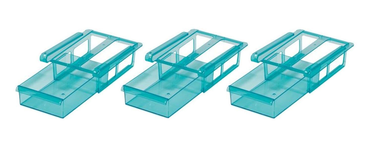 BURI Vorratsdose Kühlschrank-Schubfächer 3er-Set Vorratsfach Schubladen Vorratsdosen, Kunststoff