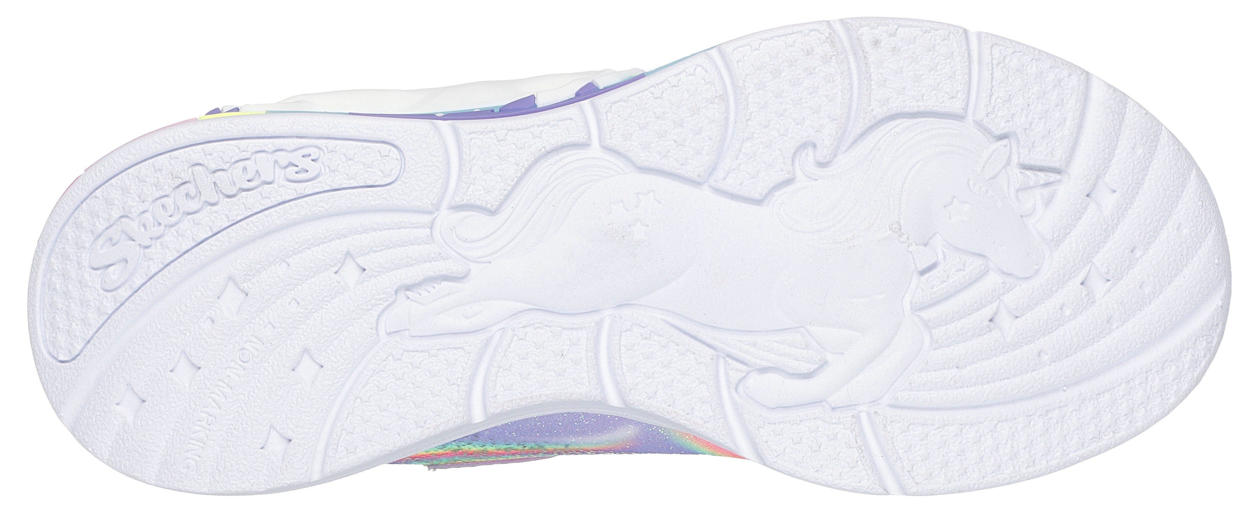 Skechers UNICORN CHASER Sneaker Blinkschuh mit Einhorn, Größenschablone zum Download