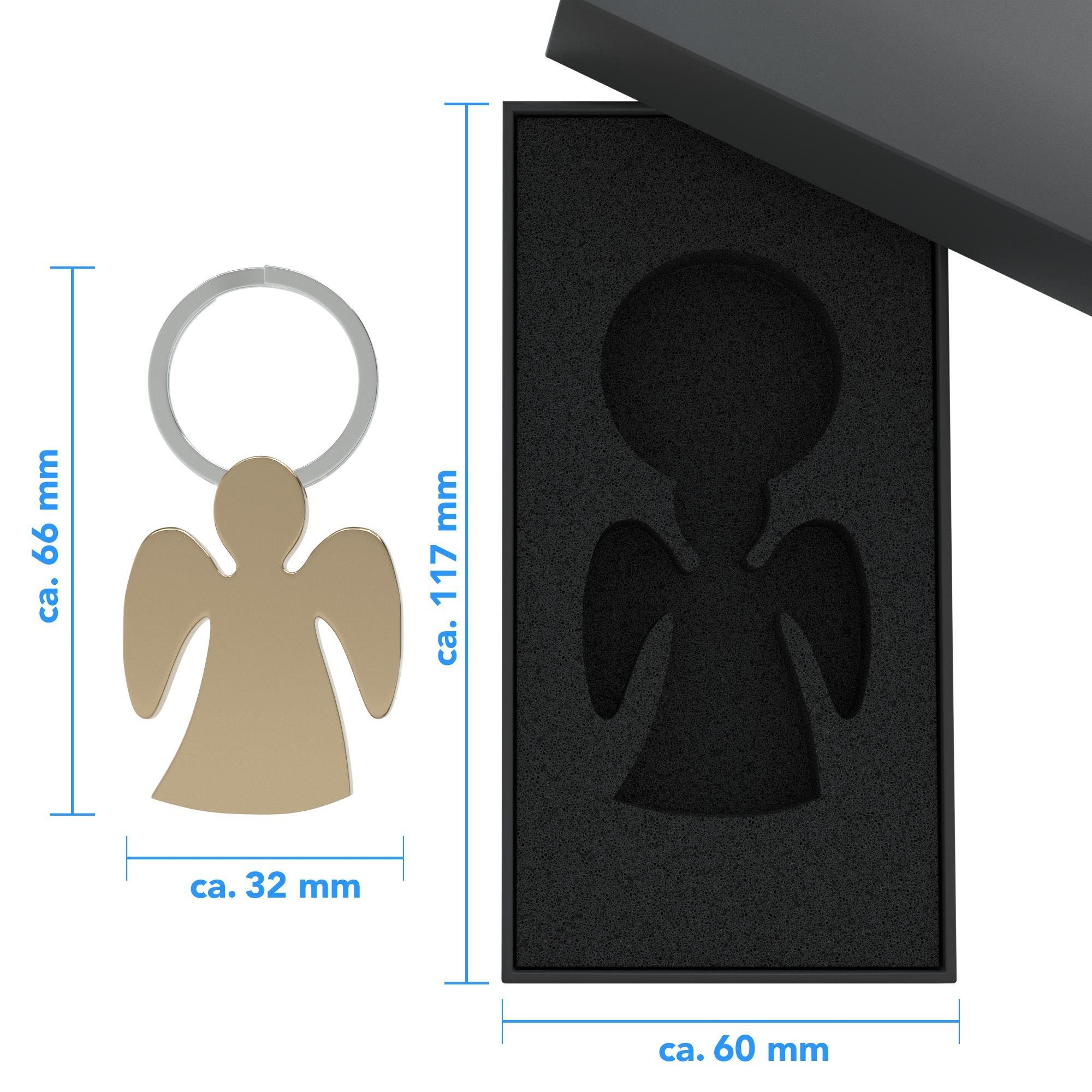 EAZY CASE Schlüsselanhänger Schlüsselanhänger Guardian Angel, Schutzengel mit Schlüsselring und Geschenkbox Geschenk für Mann Gold