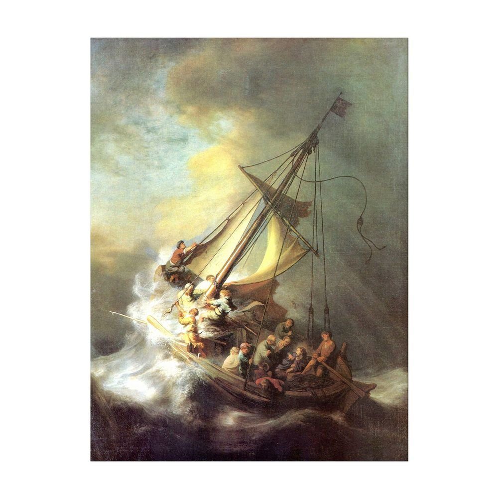 Leinwandbild Alte Meister - Rembrandt - Christus im Sturm auf dem See von Galilea