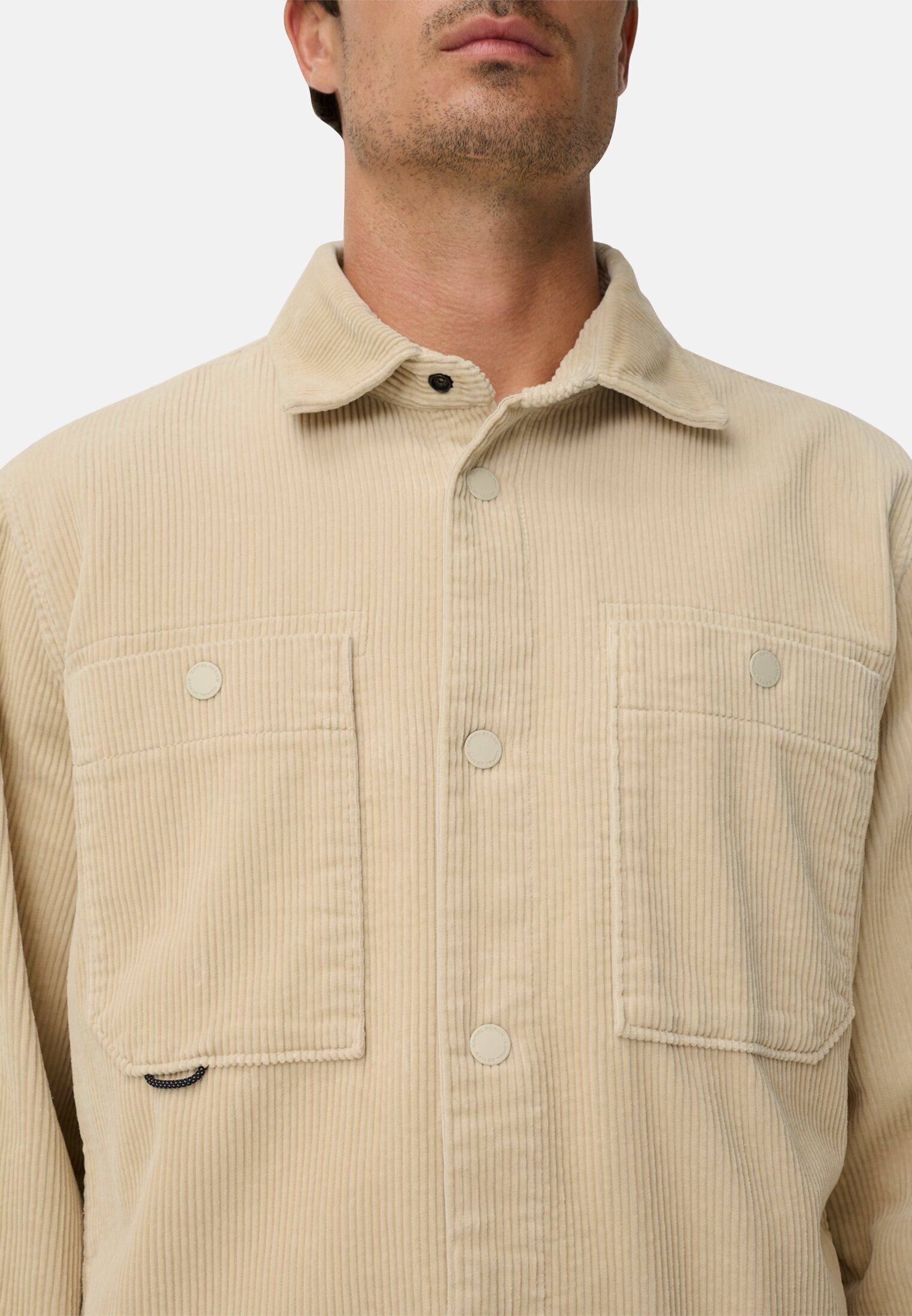 camel active Hemdjacke mit Druckknöpfen Langarm Markenlabel