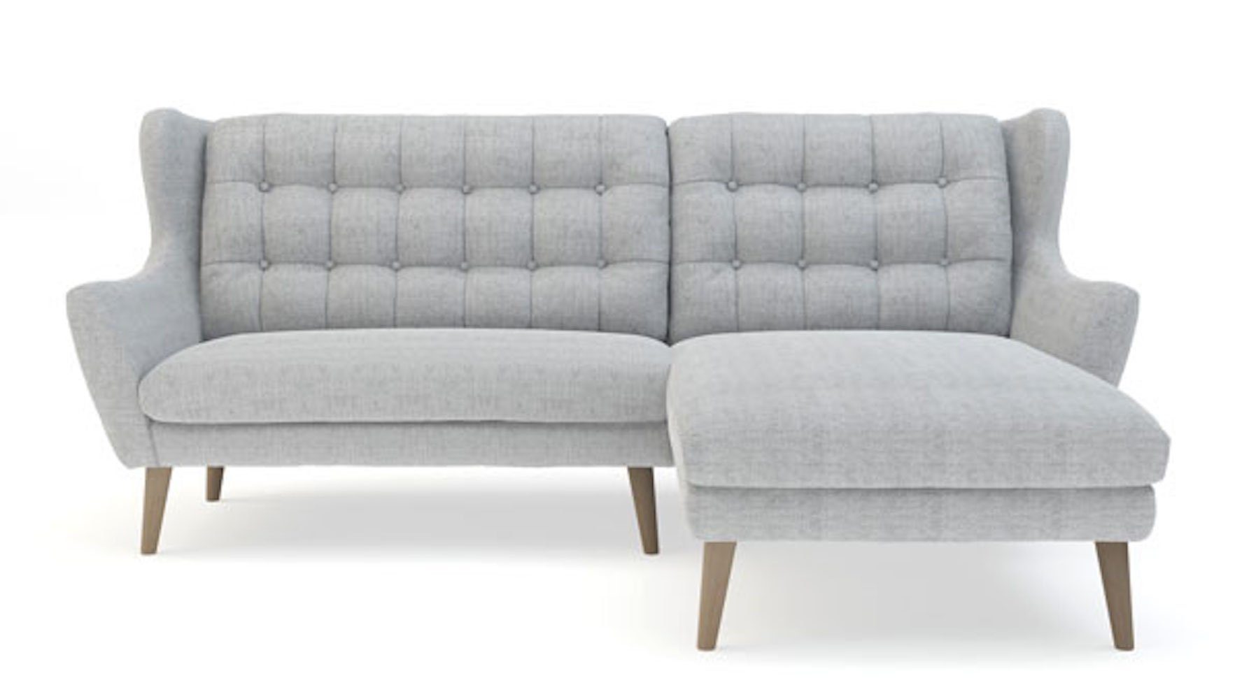 Feldmann-Wohnen Ecksofa Hanoi, 250x173x107cm hellgrau Recamiere rechts