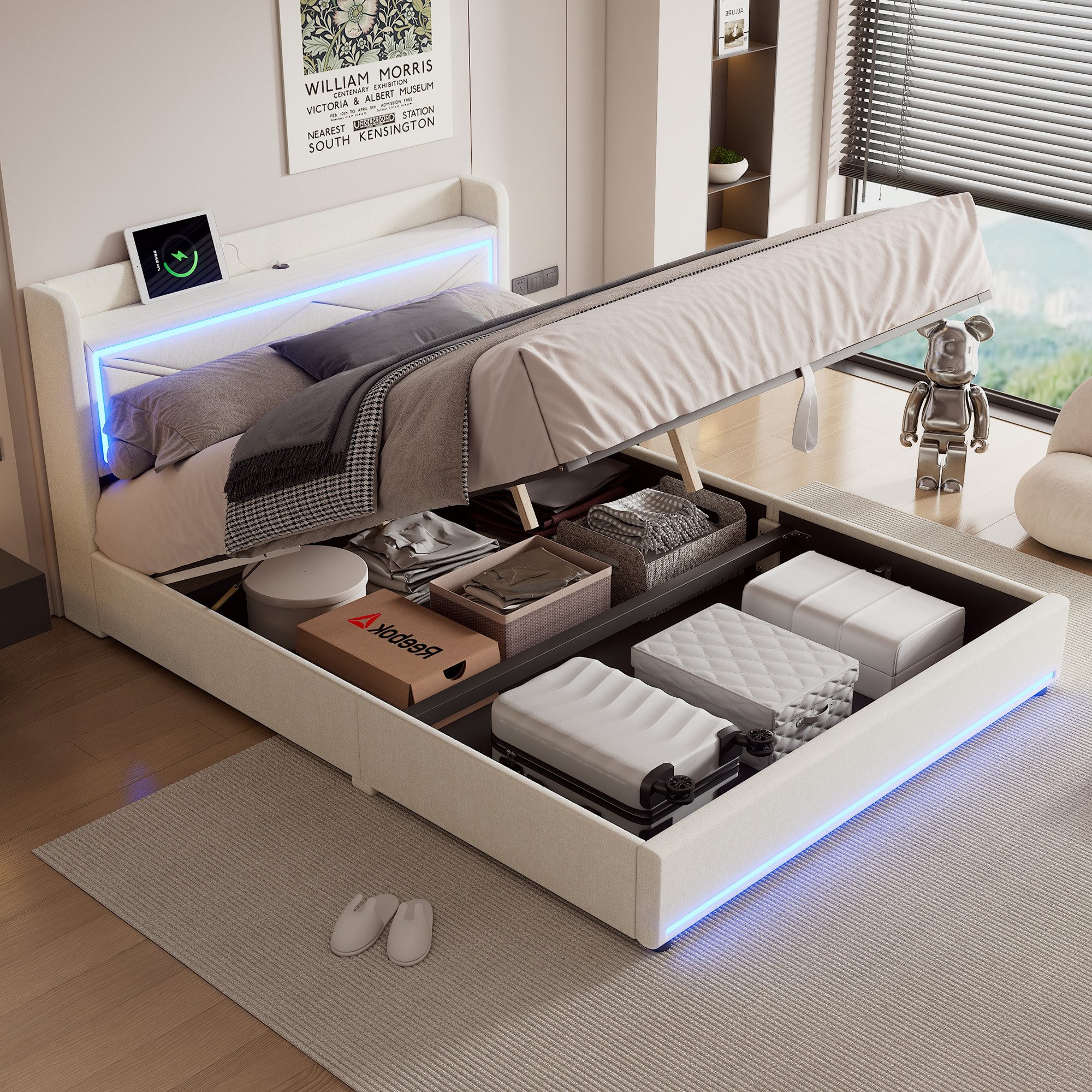 STILVORA Polsterbett 160×200 mit matratze und günstig online kaufen