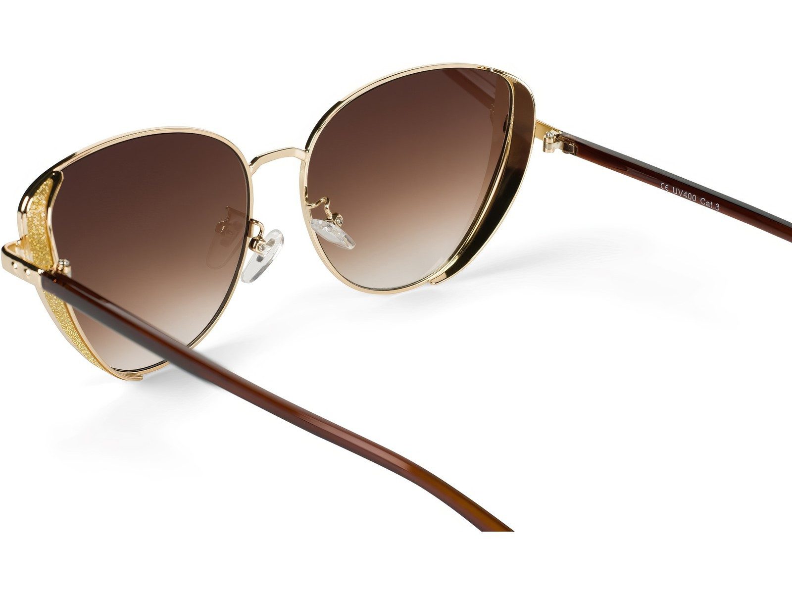 styleBREAKER Sonnenbrille Cateye Sonnenbrille mit Glitzer Side Shield (1-St) Gradient