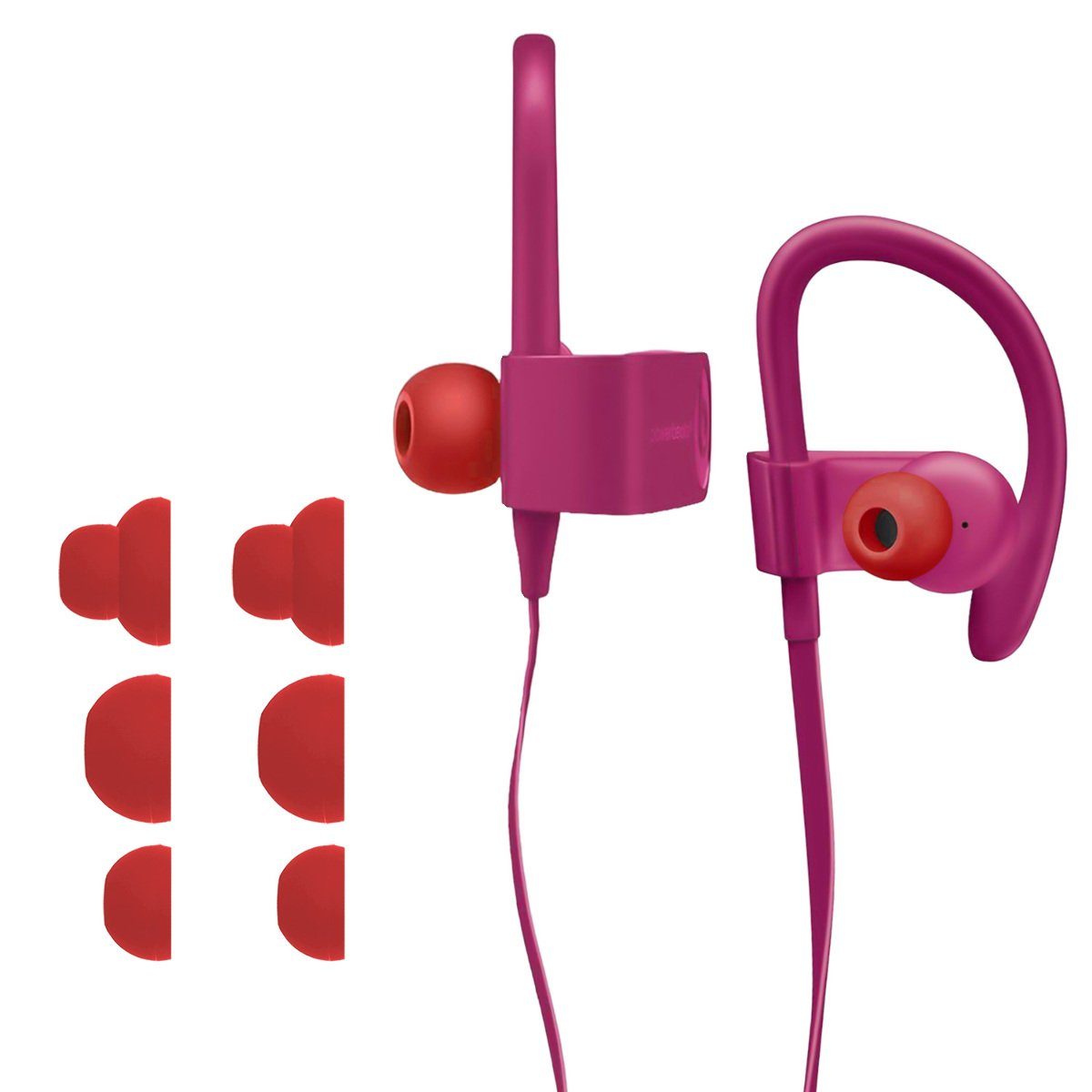 kwmobile 8x Polster für Beats Headphones) Silikon + für Ohrstöpsel Powerbeats Ohrpolster / Größen - Doppelstöpsel (3 In-Ear 1x Wireless Pro 2 / 3