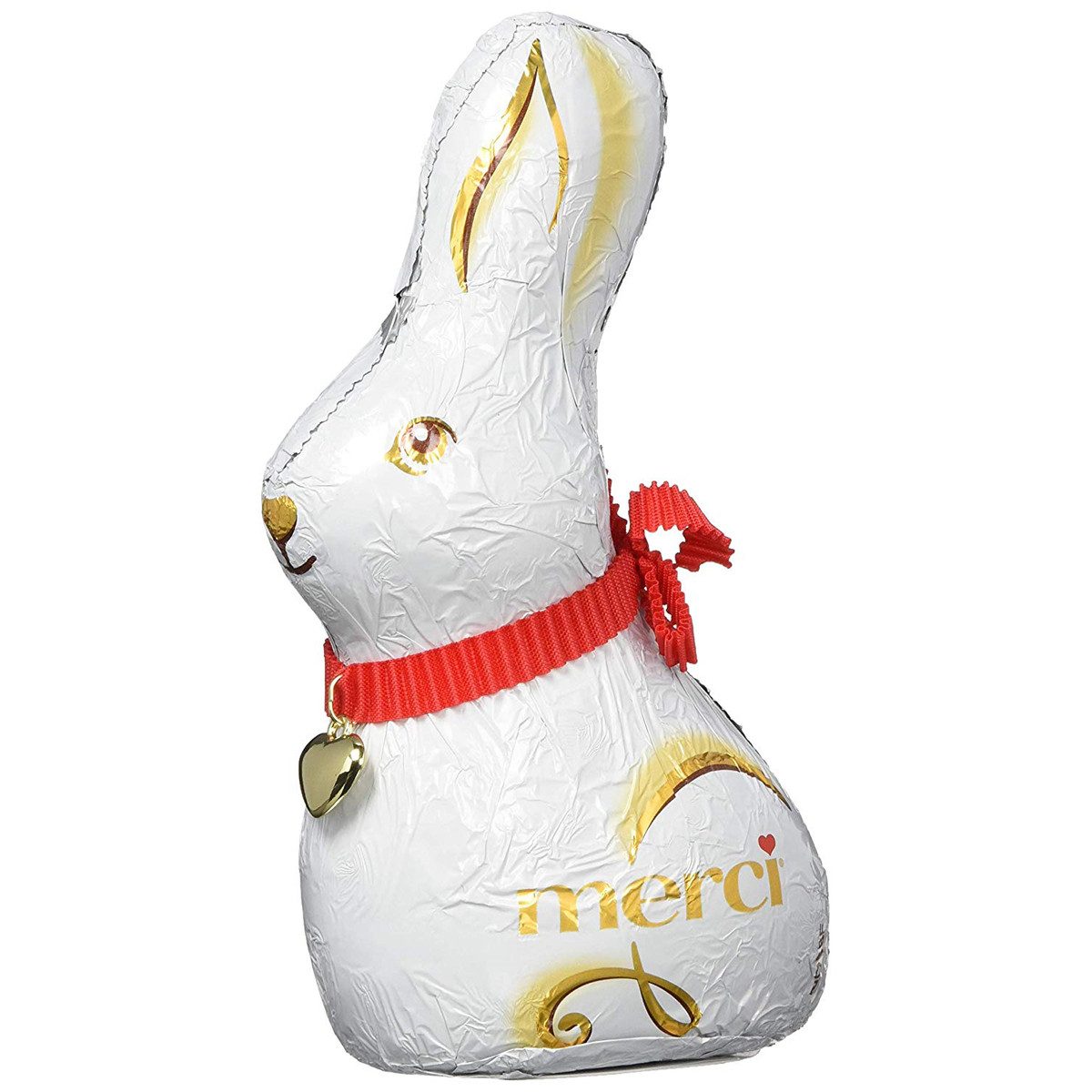 Merci Schokolade, Merci Osterhase umhült mit weißer Folie aus Vollmilchschokolade 120g