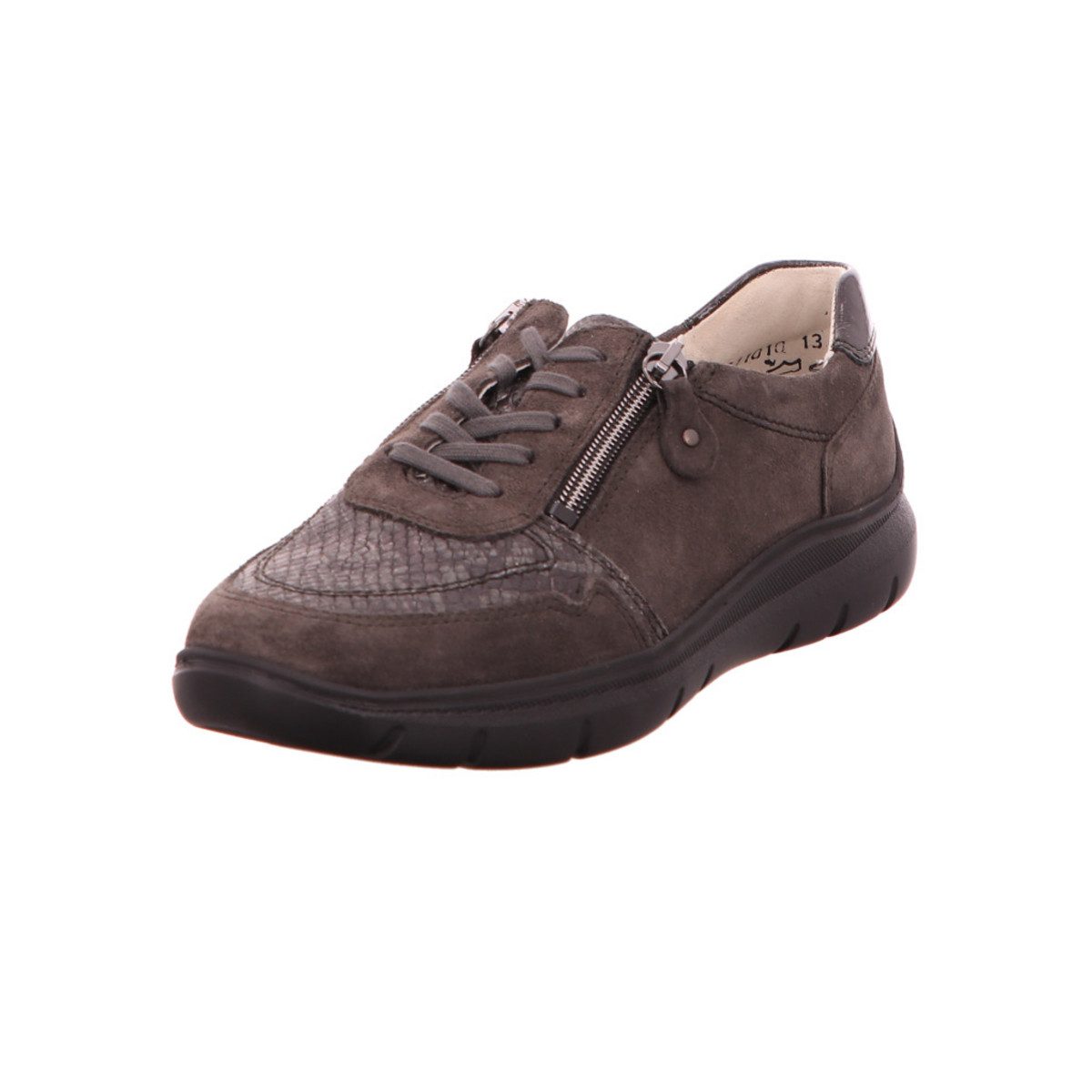 Komfort Schnürer für Damen in grau Sneaker