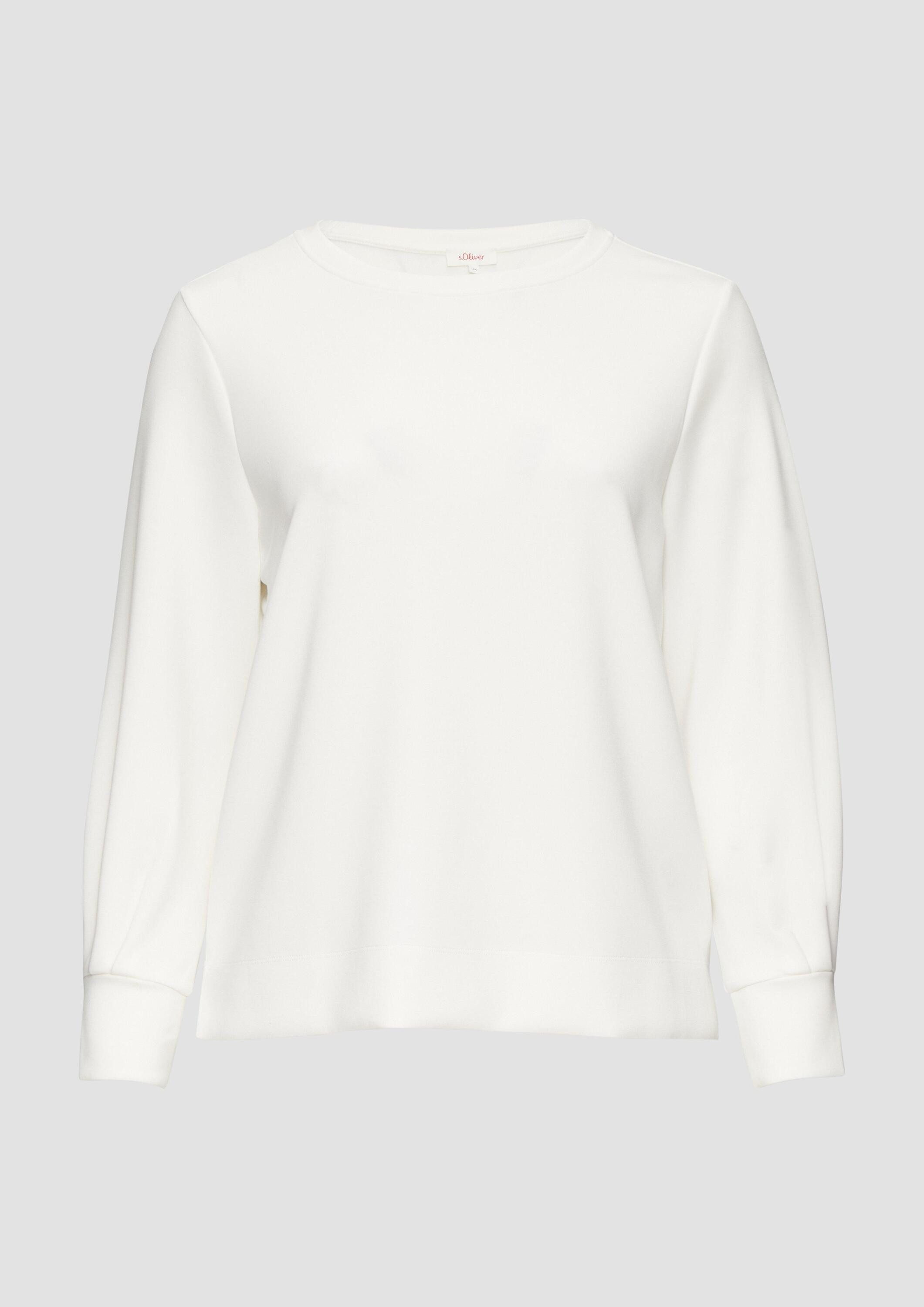 s.Oliver Sweatshirt Sweatshirt Scuba-Sweatshirt mit weiten Ärmeln