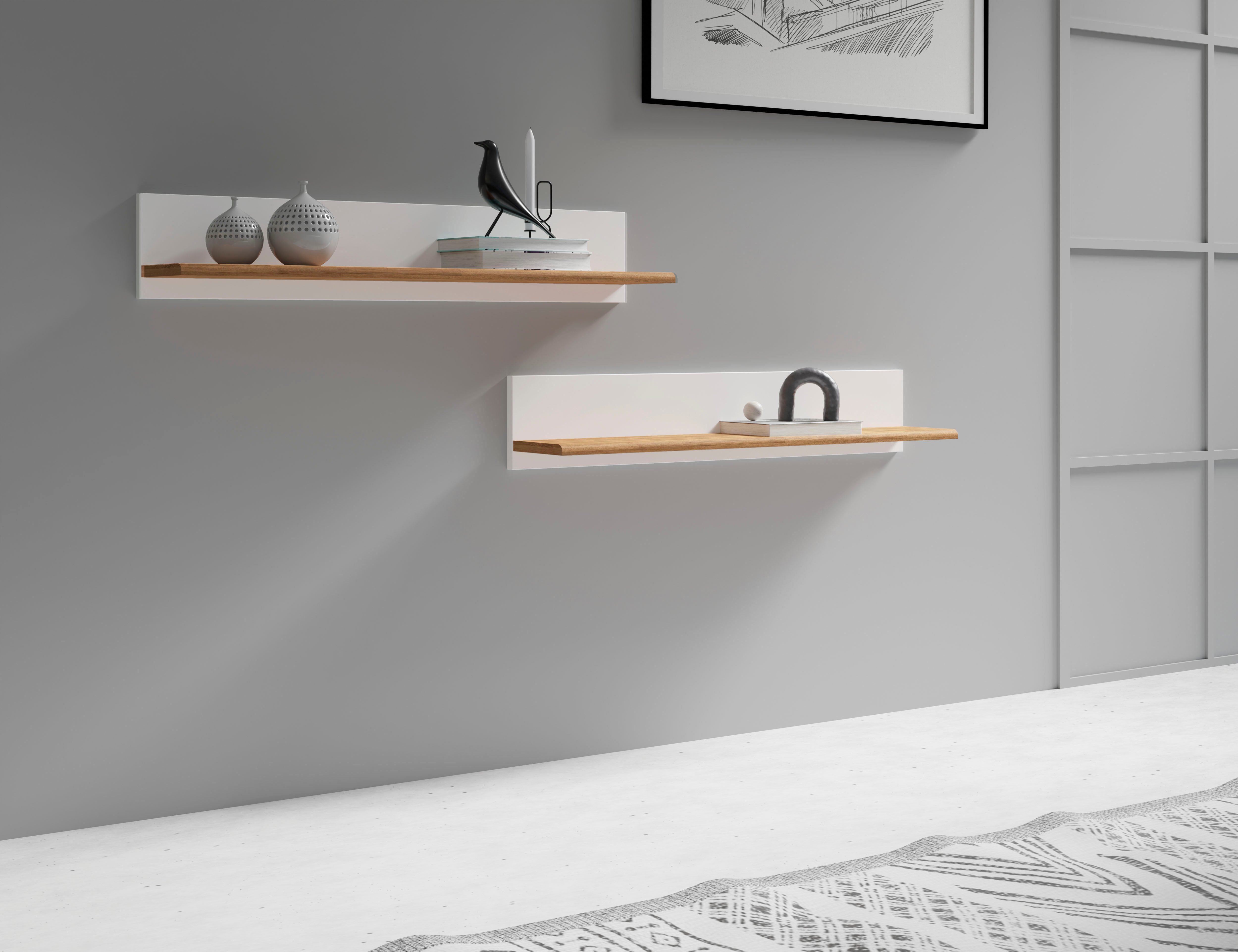 Home affaire Wandregal Ribe,2er Set,teilmassiv mit massiver Ablagefläche, B günstig online kaufen