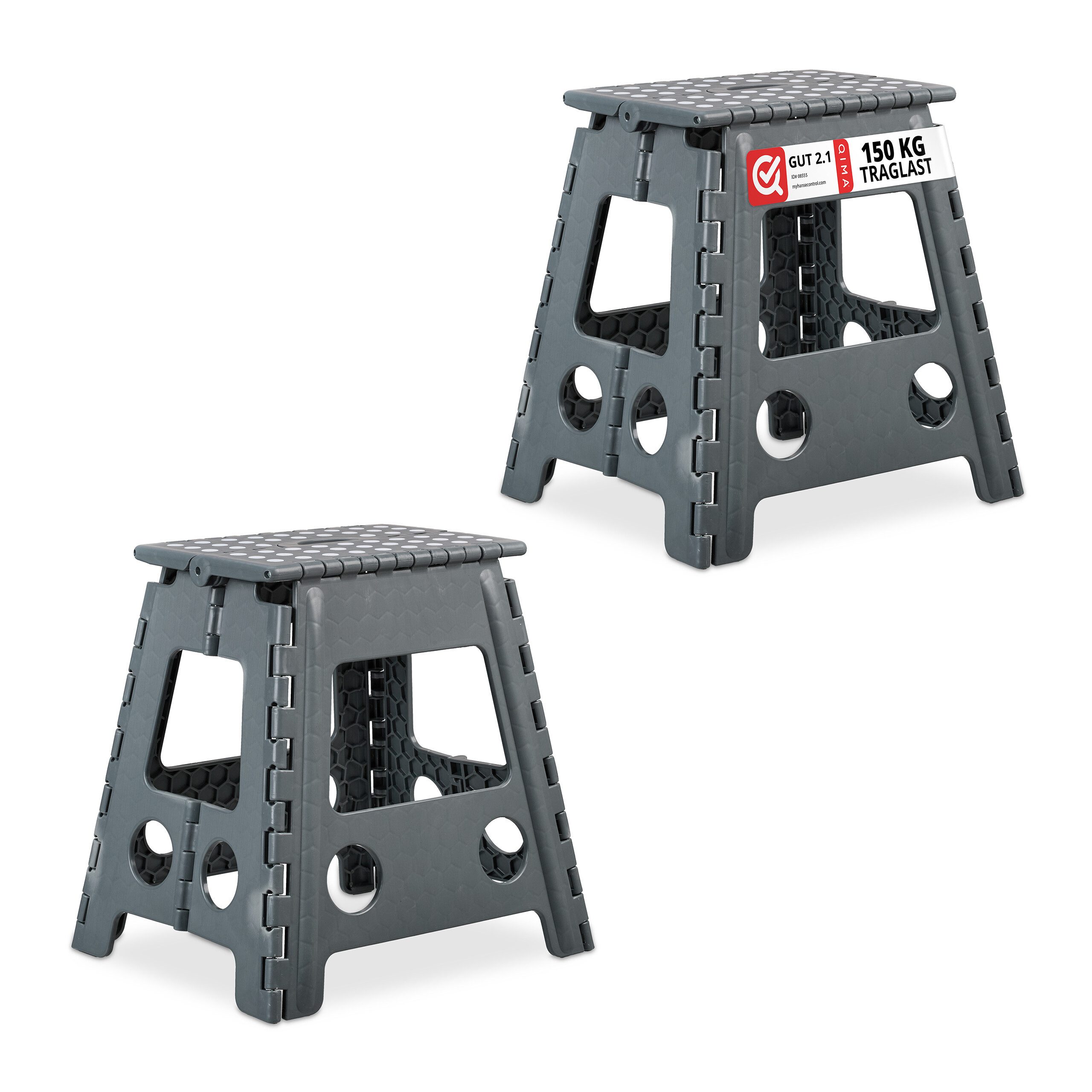 Campinghocker 2 x Klapphocker faltbar XL dunkelgrau