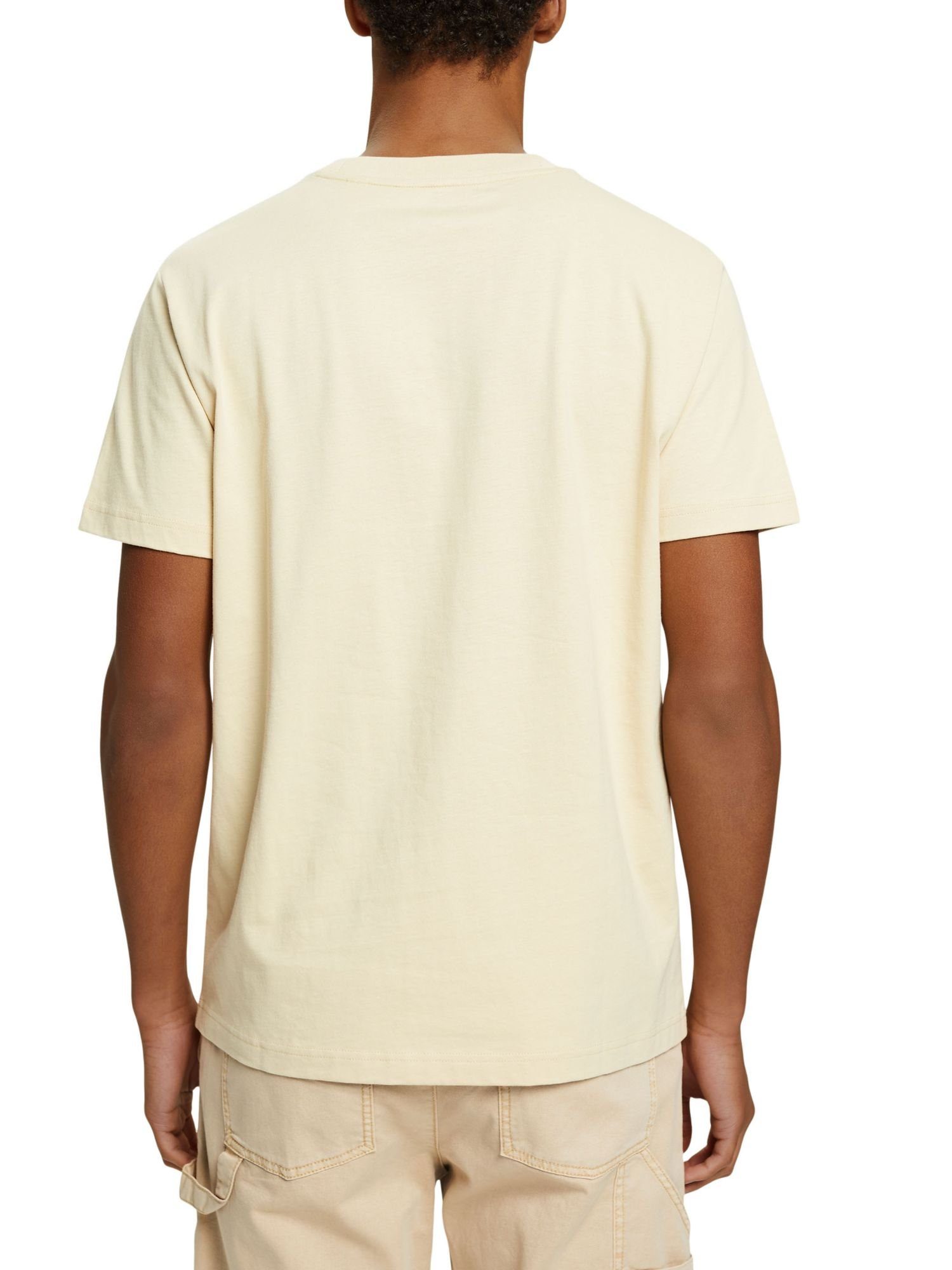BEIGE Logo-T-Shirt (1-tlg) Esprit Langarmshirt