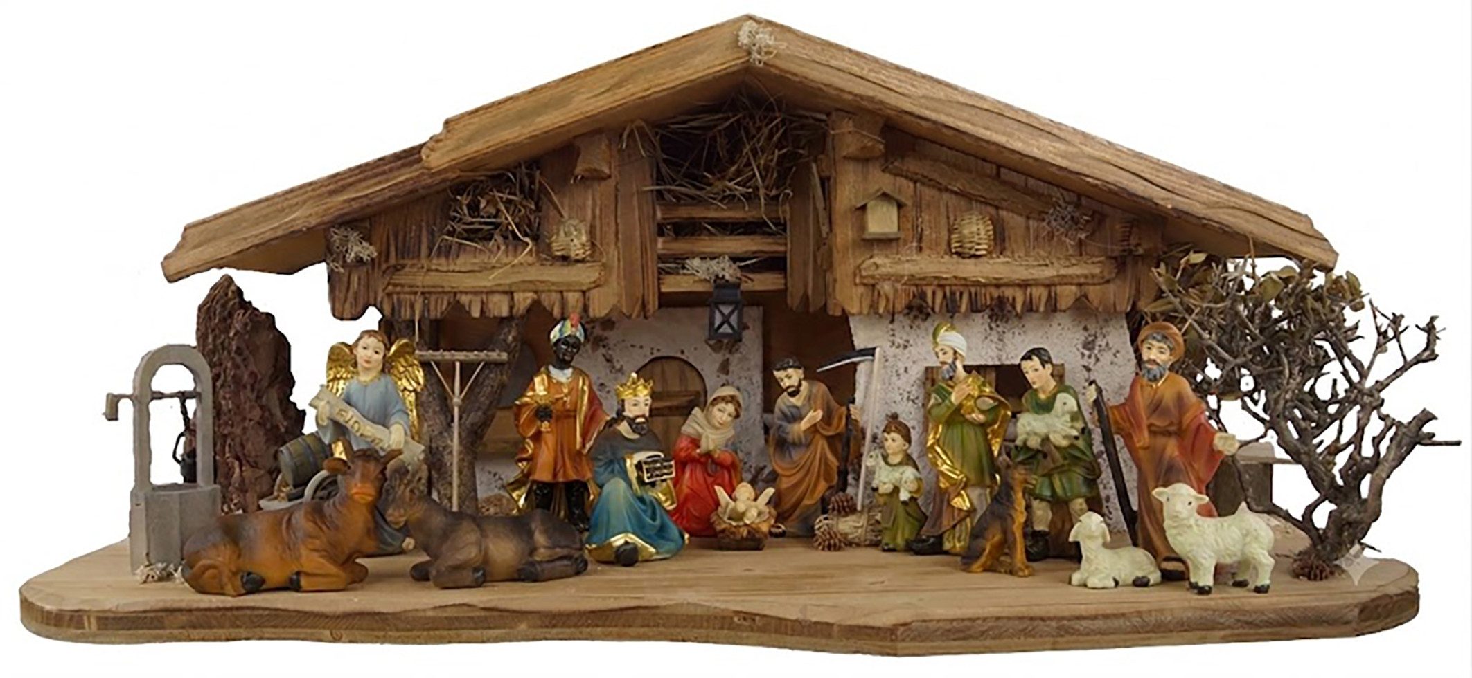 Krippenursel Krippe Weihnachtskrippe Thun inkl. 17-tlg. Figurensatz ETA 1 (1-tlg), Handbemalte Figuren