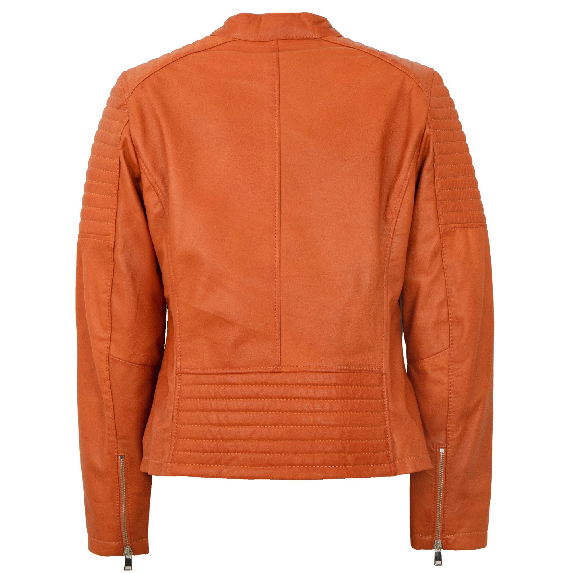Morena Lederjacke Quina-E Morena - Damen Lederjacke Lammnappa Bikerjacke orange