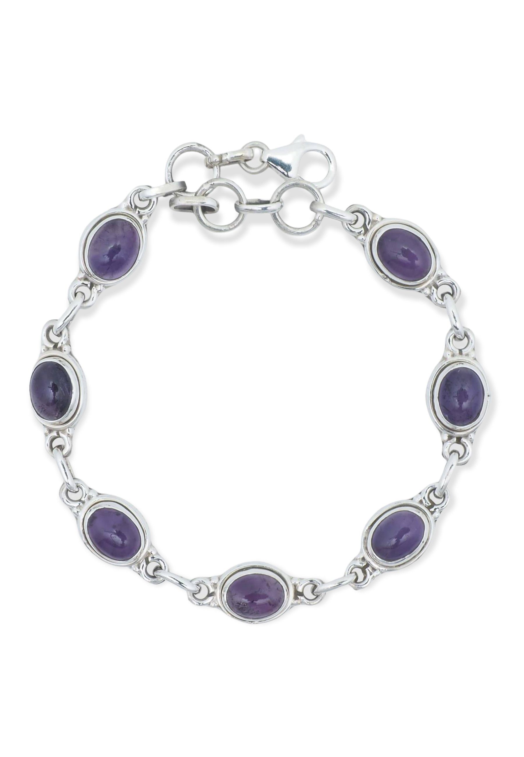 mantraroma Silberarmband 925er Silber mit Amethyst