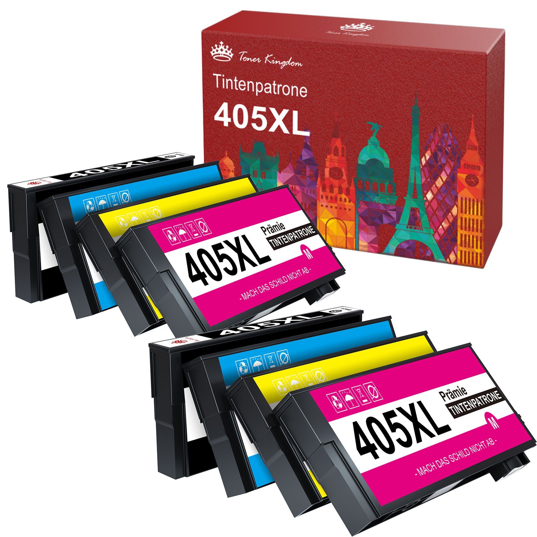 Toner Kingdom »8er 405 XL 405XL Druckerpatronen Kompatibel für Epson 405XL  für Epson Workforce Pro