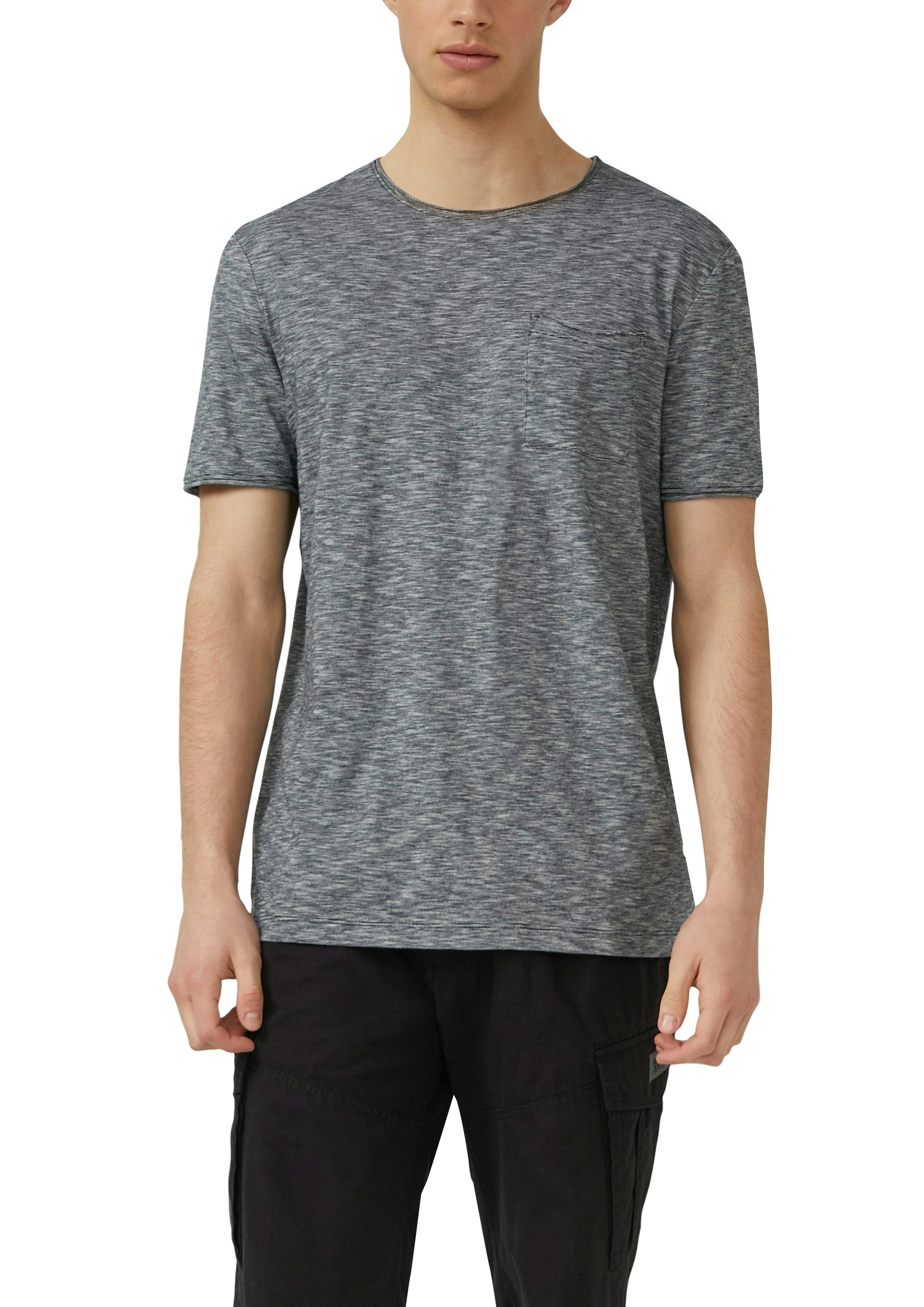 s.Oliver Kurzarmshirt Sommershirt meliert, mit Brusttasche