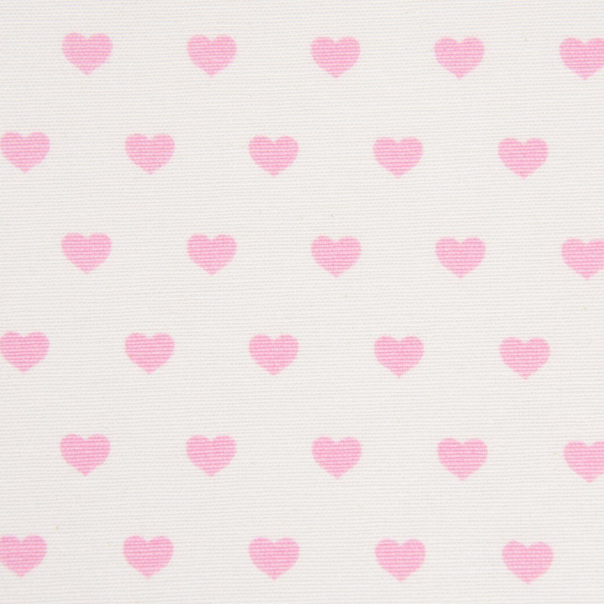Stoff Dekostoff Ottoman Canvas rosafarbige Herzchen weiß rosa 1,40m Breite
