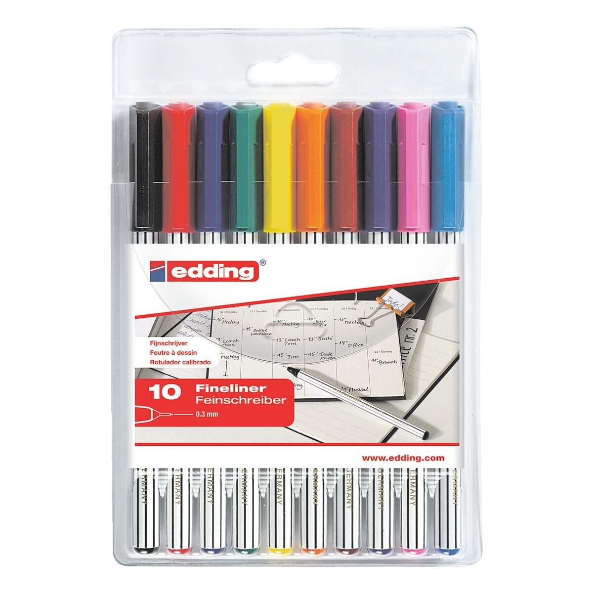 edding Fineliner 89-EF, (10-tlg), mit umsteckbarer Kappe