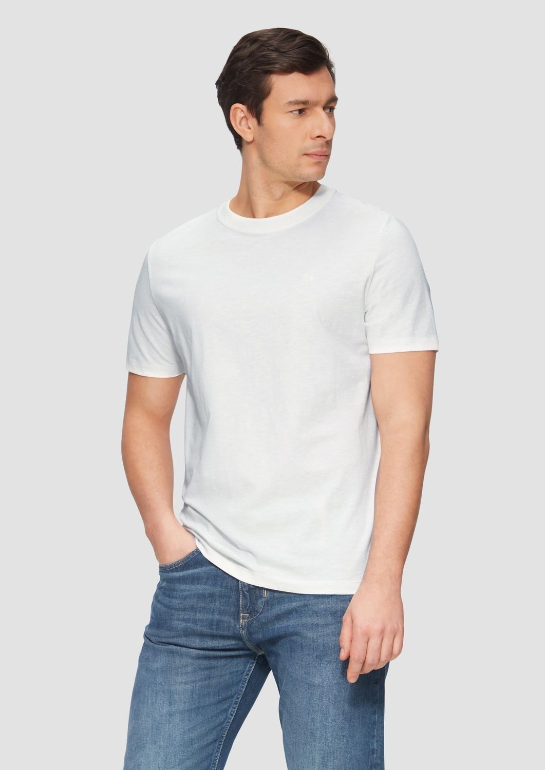 s.Oliver Kurzarmshirt Baumwoll-T-Shirt mit Logo-Print Artwork günstig online kaufen