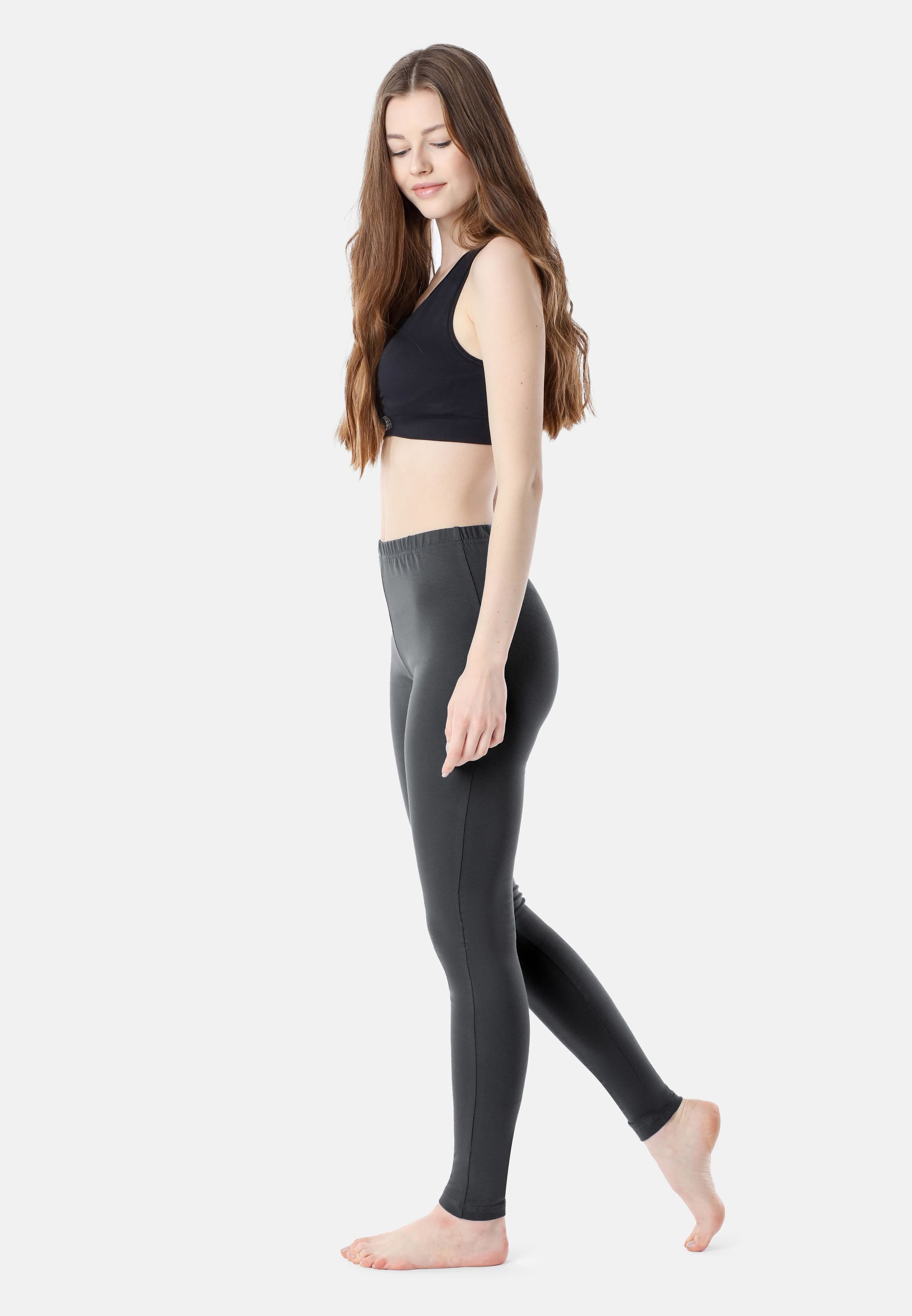 Bellivalini Leggings Damen Lange Leggings aus Baumwolle BLV50-198 (1-tlg) elastischer Bund