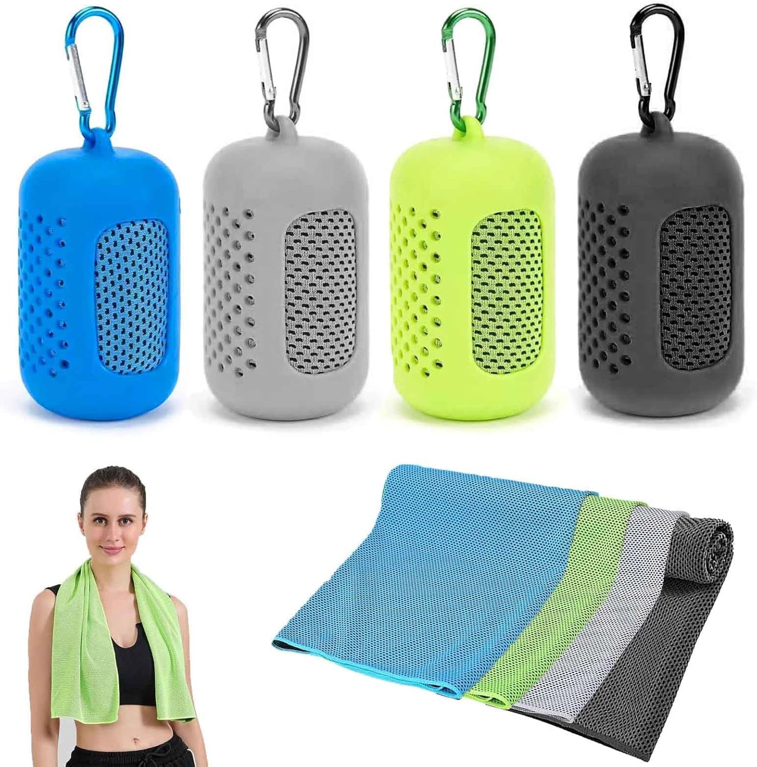 Zaewry Sporthandtuch Kühlendes Handtuch Kühltücher Sporthandtuch Kühlende Handtücher, (4-St)